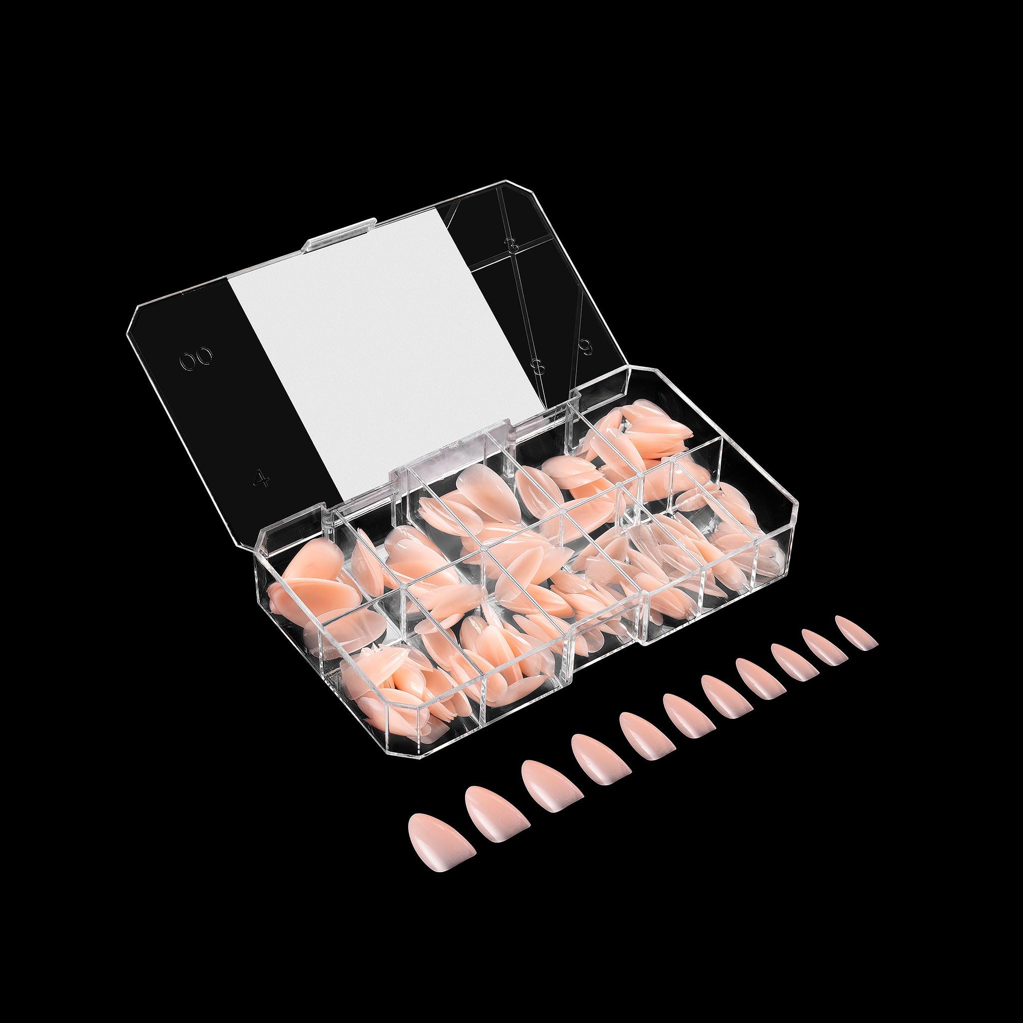 APRÉS Neutrals Gel-X Chloe Box – 150 Nail Tips, 11 Sizes 00–9, Natural Almond