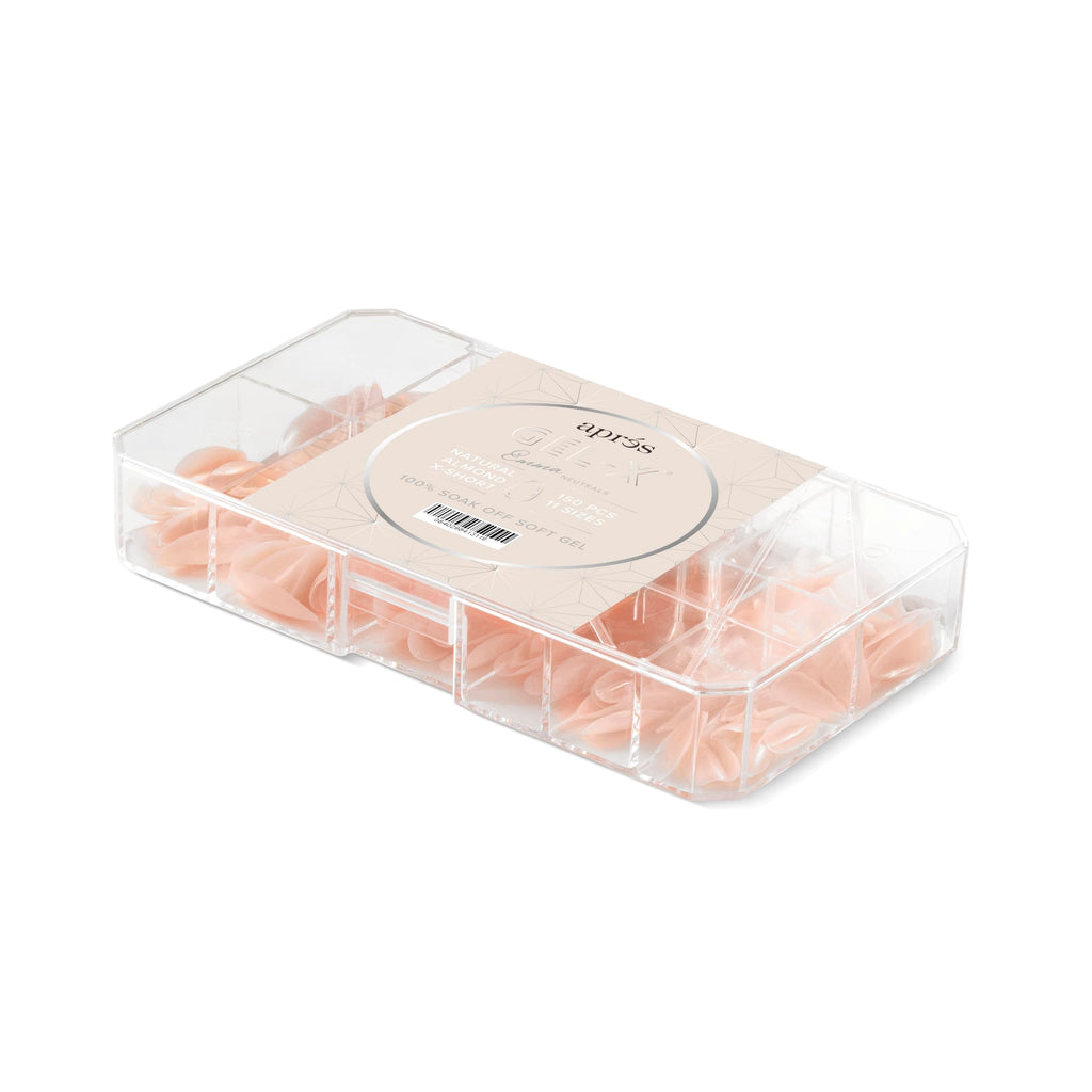 APRES Neutrals Gel-X Emma - 150 Nail Tips, 11 Sizes (00-9), Natural Almond