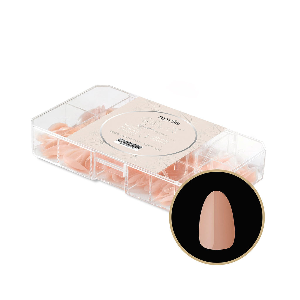 APRES Neutrals Gel-X Emma - 150 Nail Tips, 11 Sizes (00-9), Natural Almond