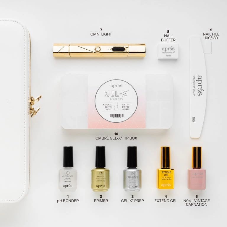 APRÉS Ombre Gel-X Nail Extension Kit – 14 Sizes, Premium Tips & Starter Set