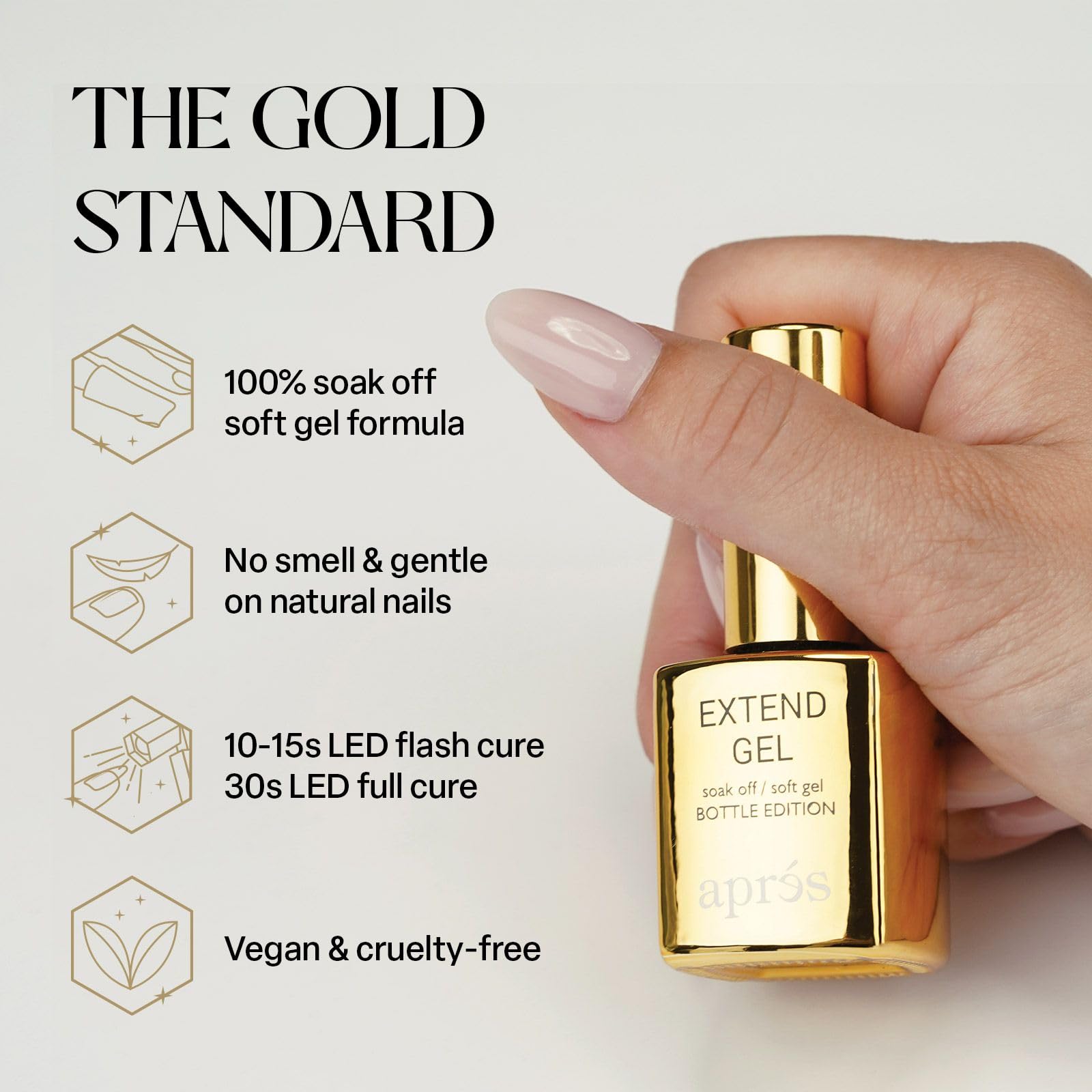APRÉS Gel-X Extend Gel Bundle — Gold Bottle, pH Bonder & Non-Acidic Primer, 15 ml