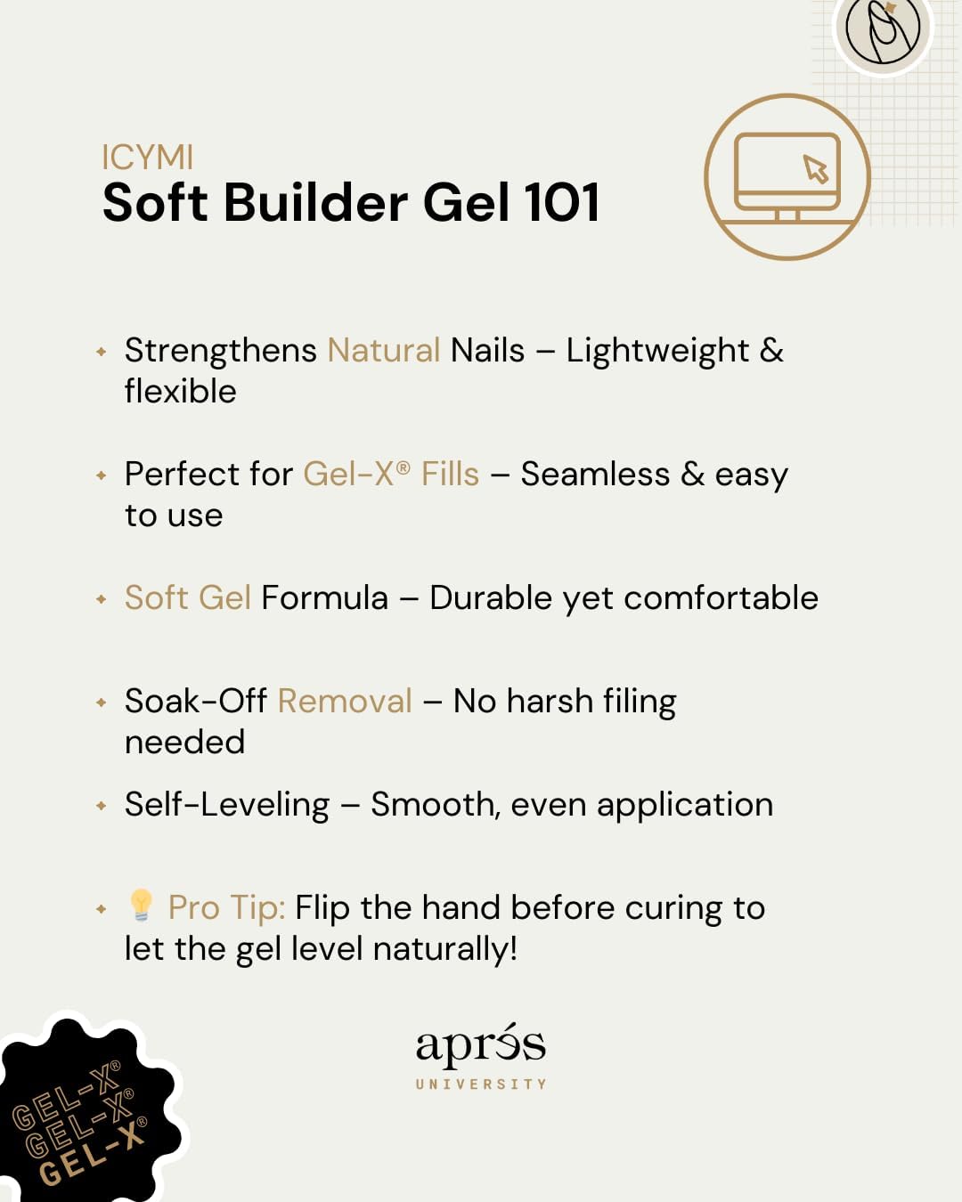 APRÉS Soft Gel Builder in a Bottle – Self-Leveling Gel-X Extension Thickener & Overlay