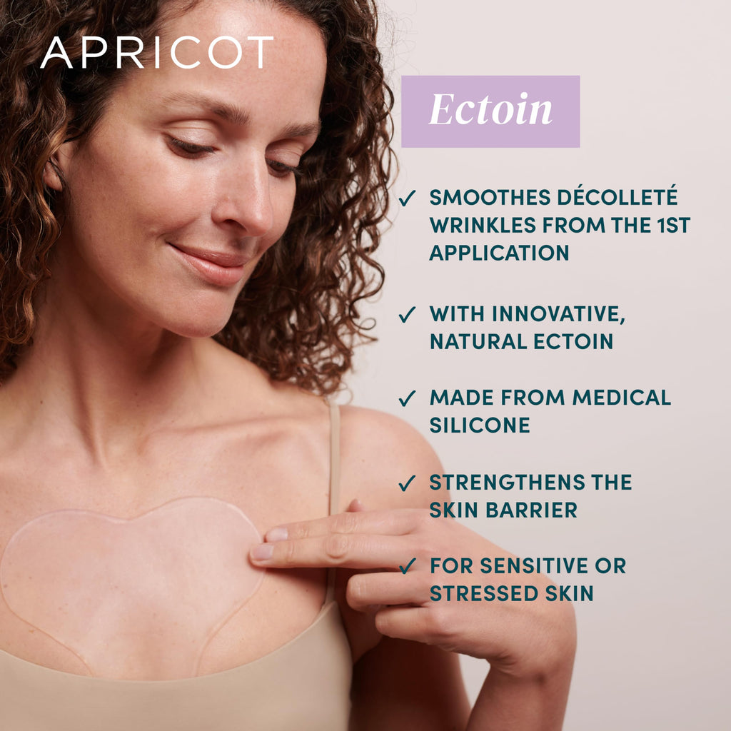 APRICOT Beauty & Healthcare Silicone Chest Pad with Ectoin – Reusable Décolletage Patch, Made in Germany
