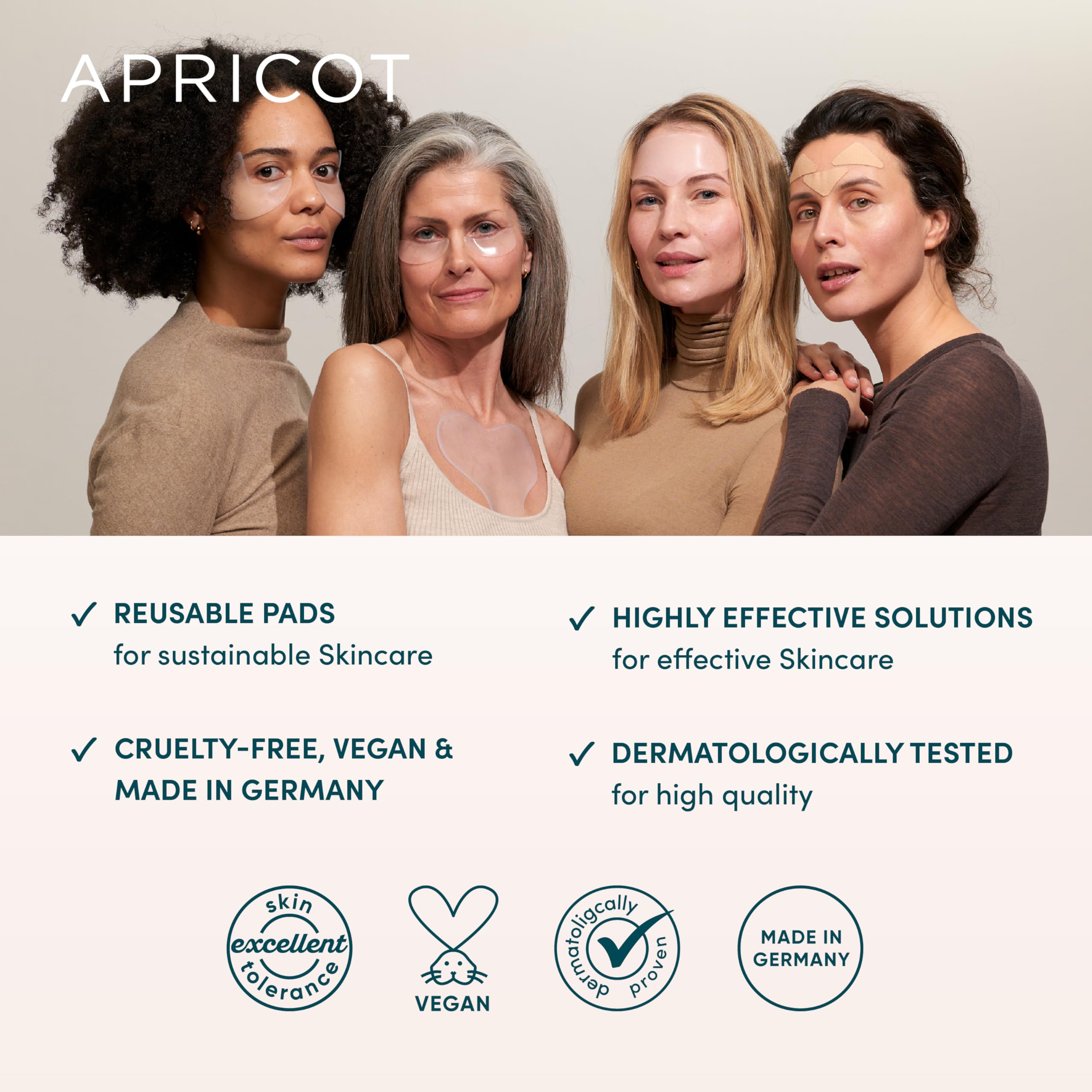 APRICOT Liberté Décolleté Silicone Chest Patch with Hyaluronic Acid | 30x Reusable | Made in Germany