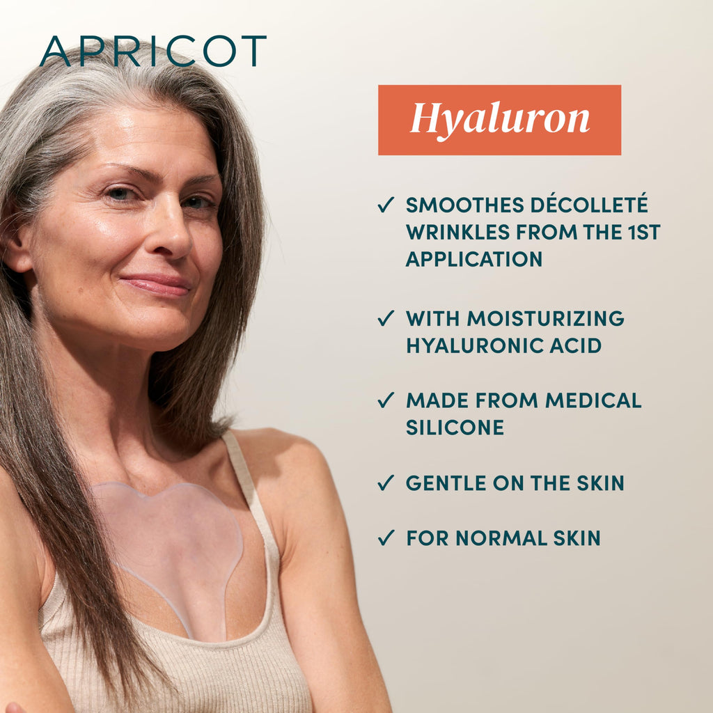 APRICOT Liberté Décolleté Silicone Chest Patch with Hyaluronic Acid | 30x Reusable | Made in Germany