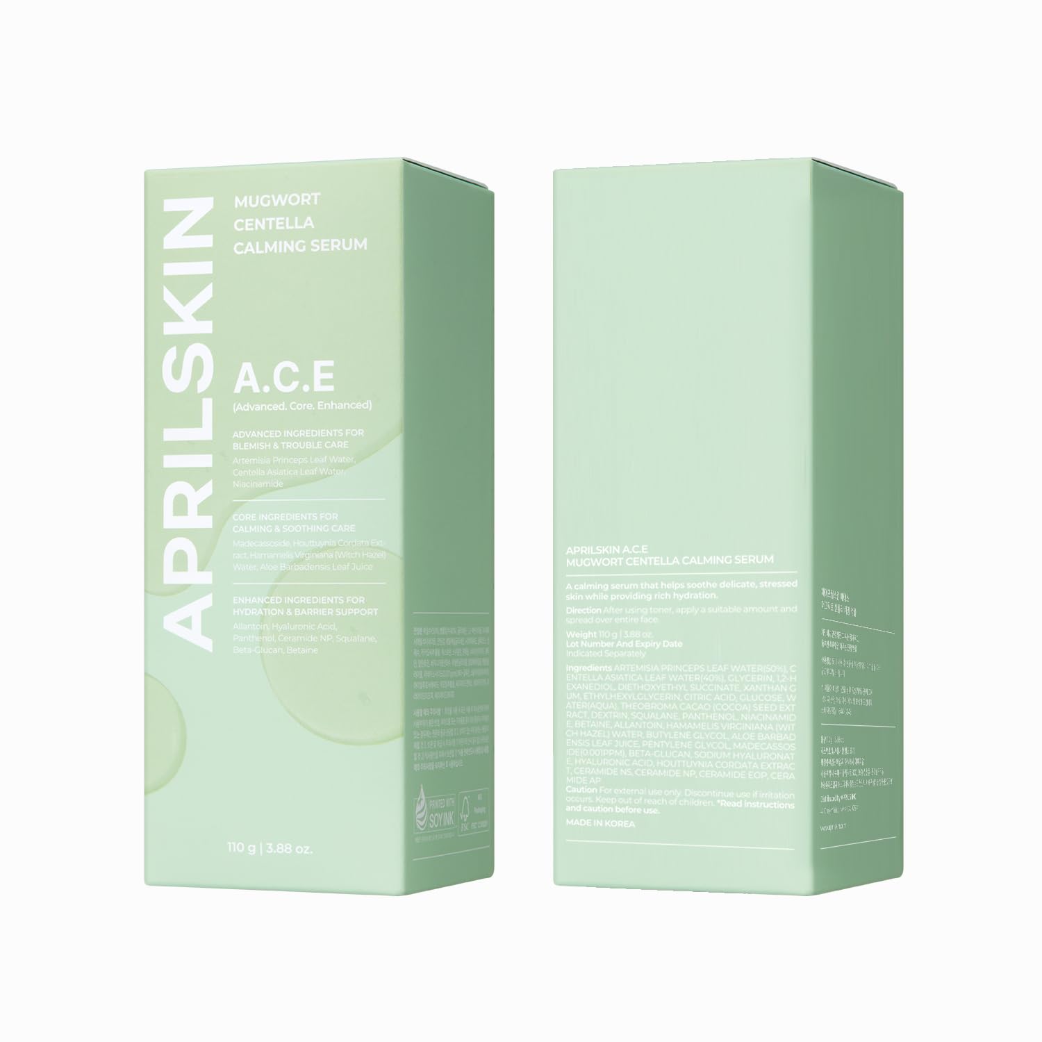 APRILSKIN A.C.E Serum – Mugwort & Centella Calming, 3-Second Soothing, 3.88 oz