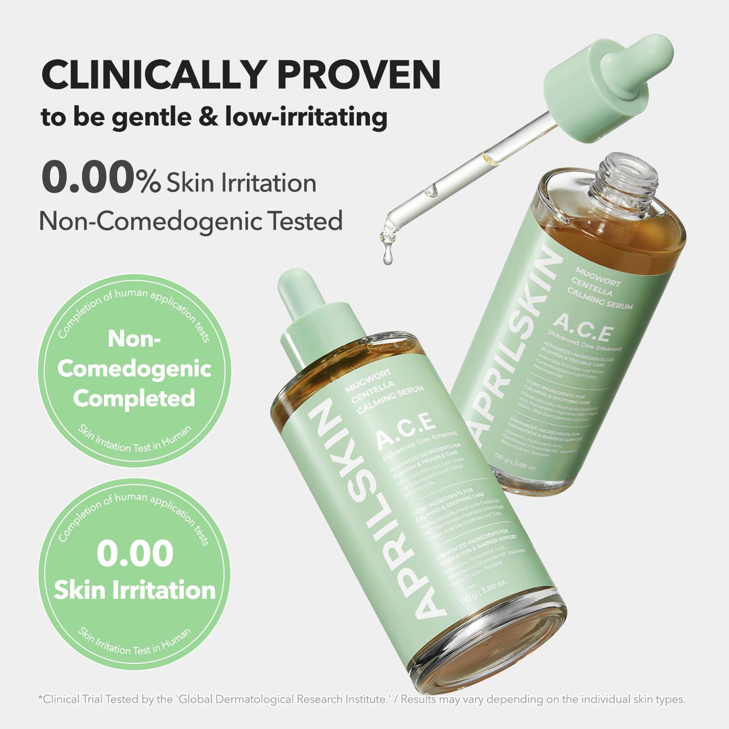 APRILSKIN A.C.E Serum – Mugwort & Centella Calming, 3-Second Soothing, 3.88 oz