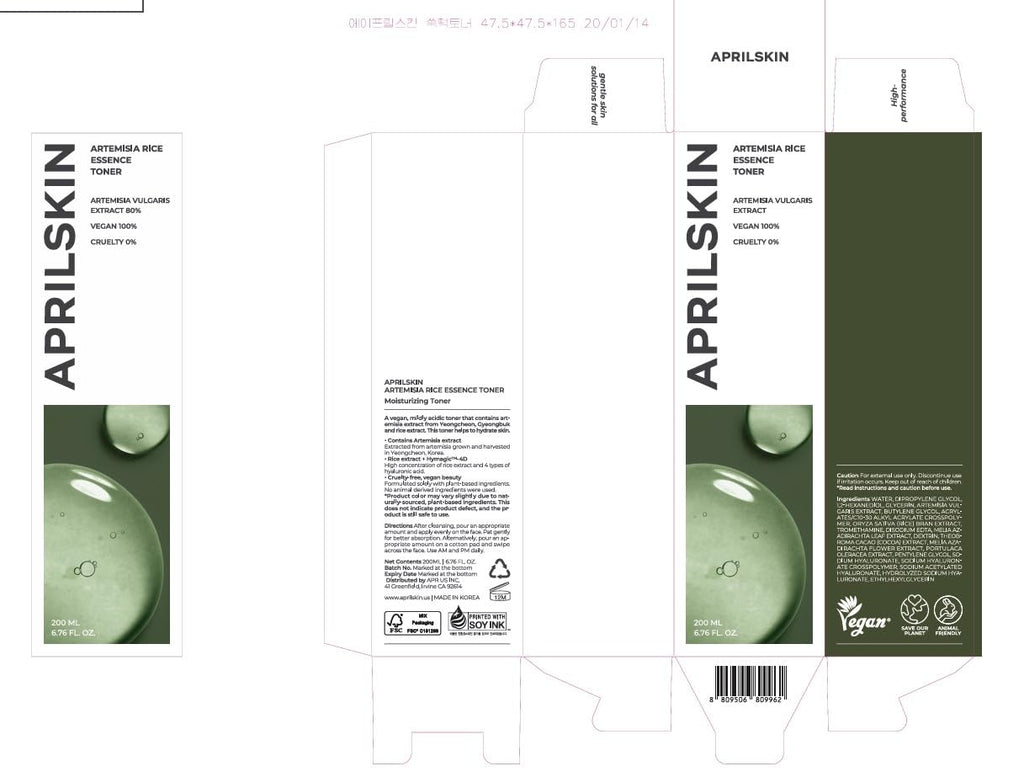 APRILSKIN Artemisia Korean Rice Toner – 100% Mugwort, Hydration Boost