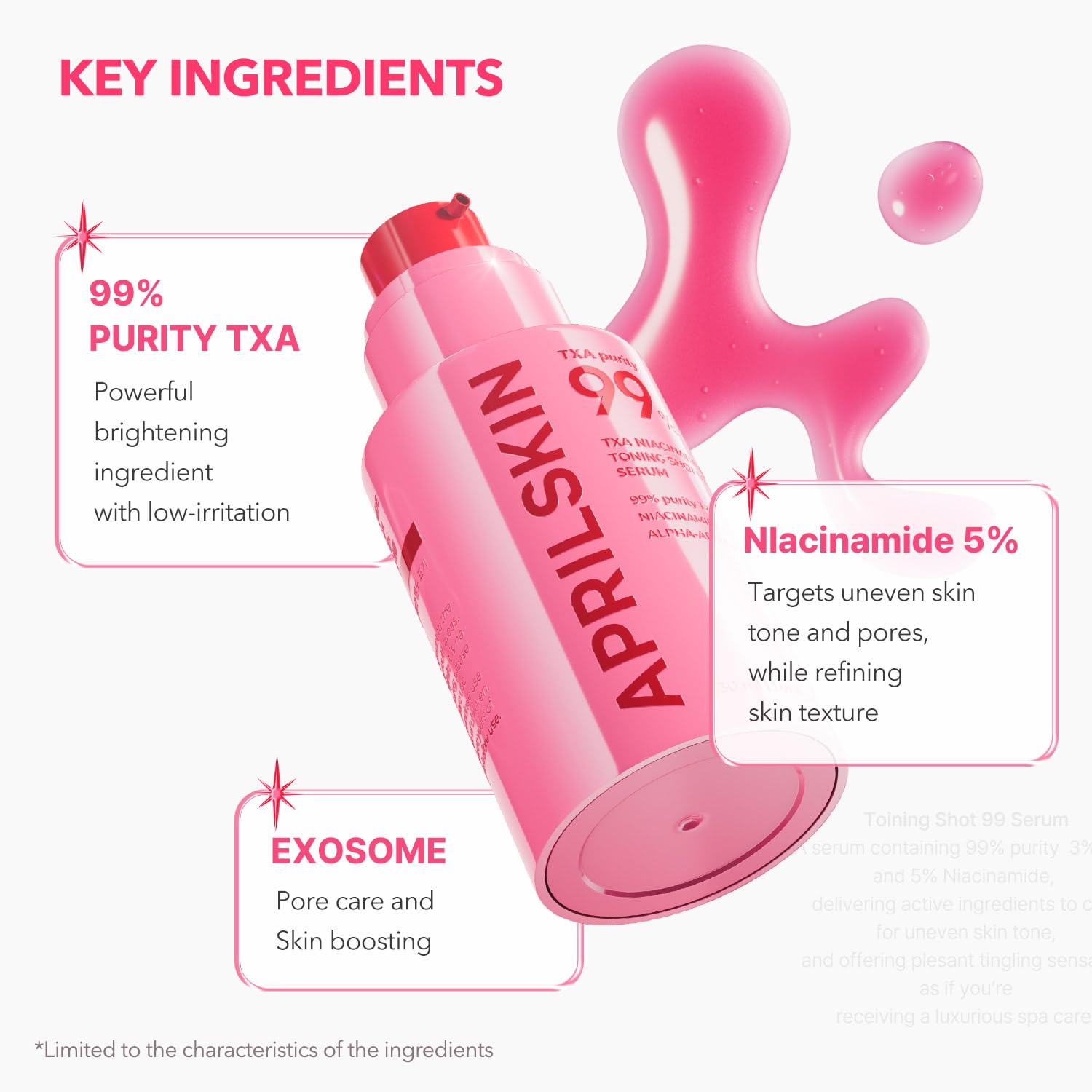 APRILSKIN TXA Niacinamide Toning Shot – 99% TXA + Niacinamide 5% | Skin Booster Serum