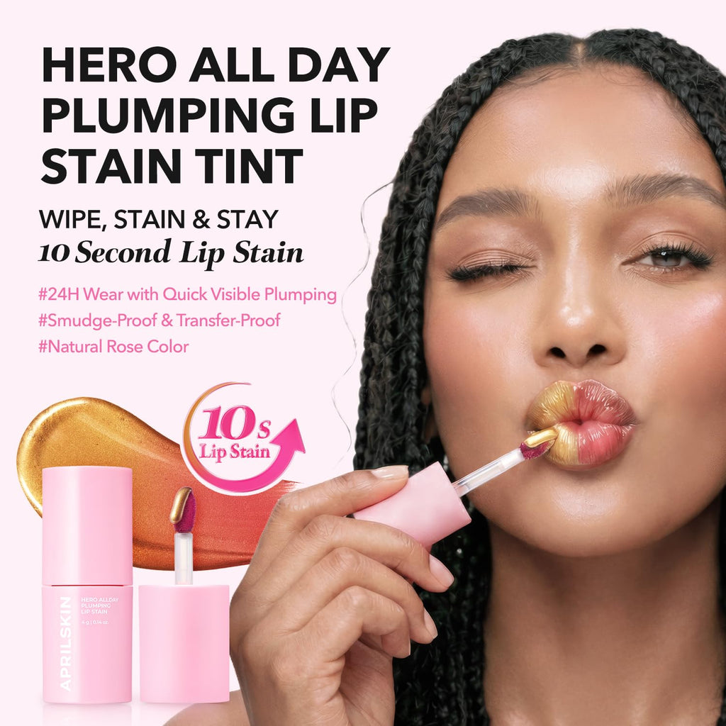 APRILSKIN Hero All Day Plumping Lip Stain - 24H Transfer-Proof Rose Tint