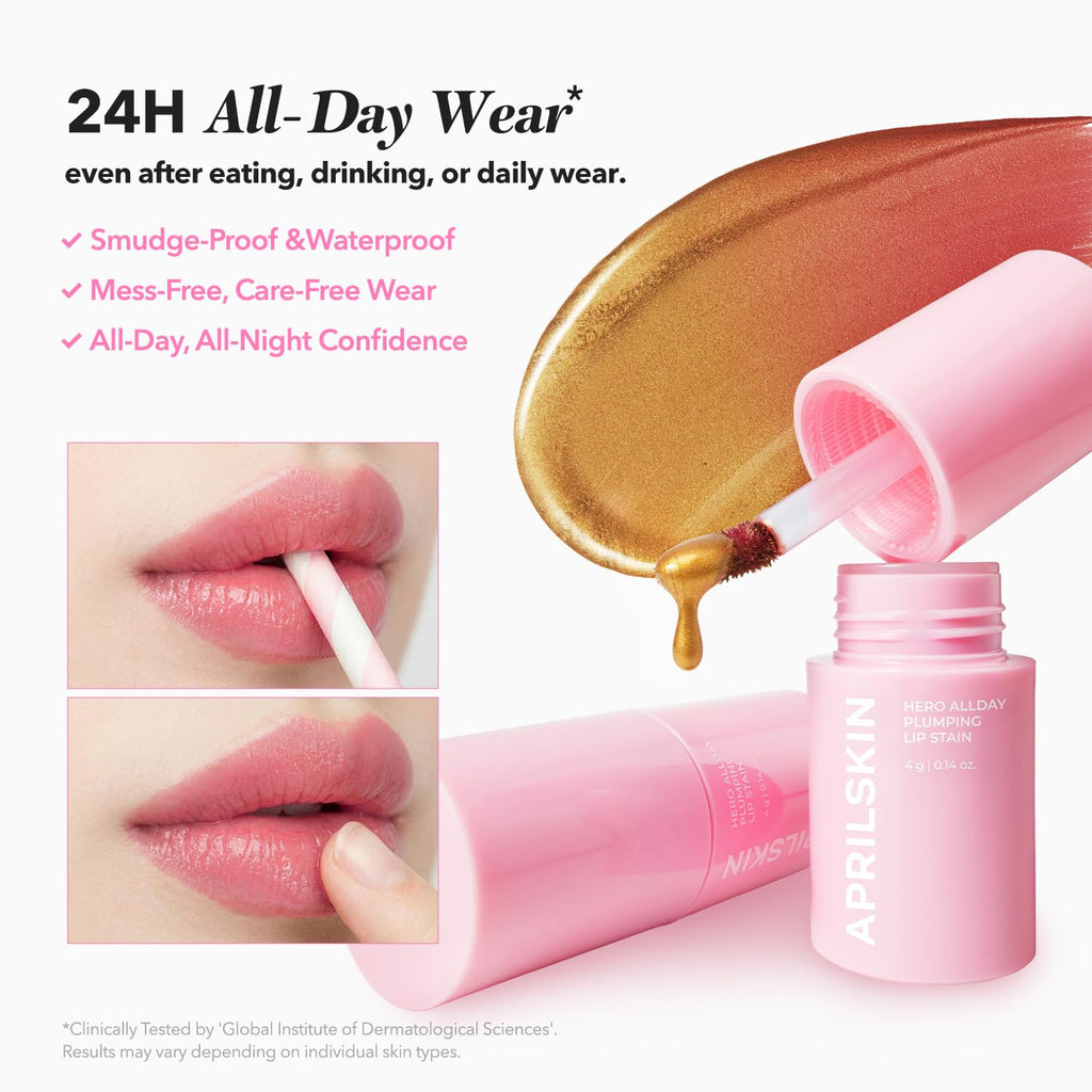APRILSKIN Hero All Day Plumping Lip Stain - 24H Transfer-Proof Rose Tint