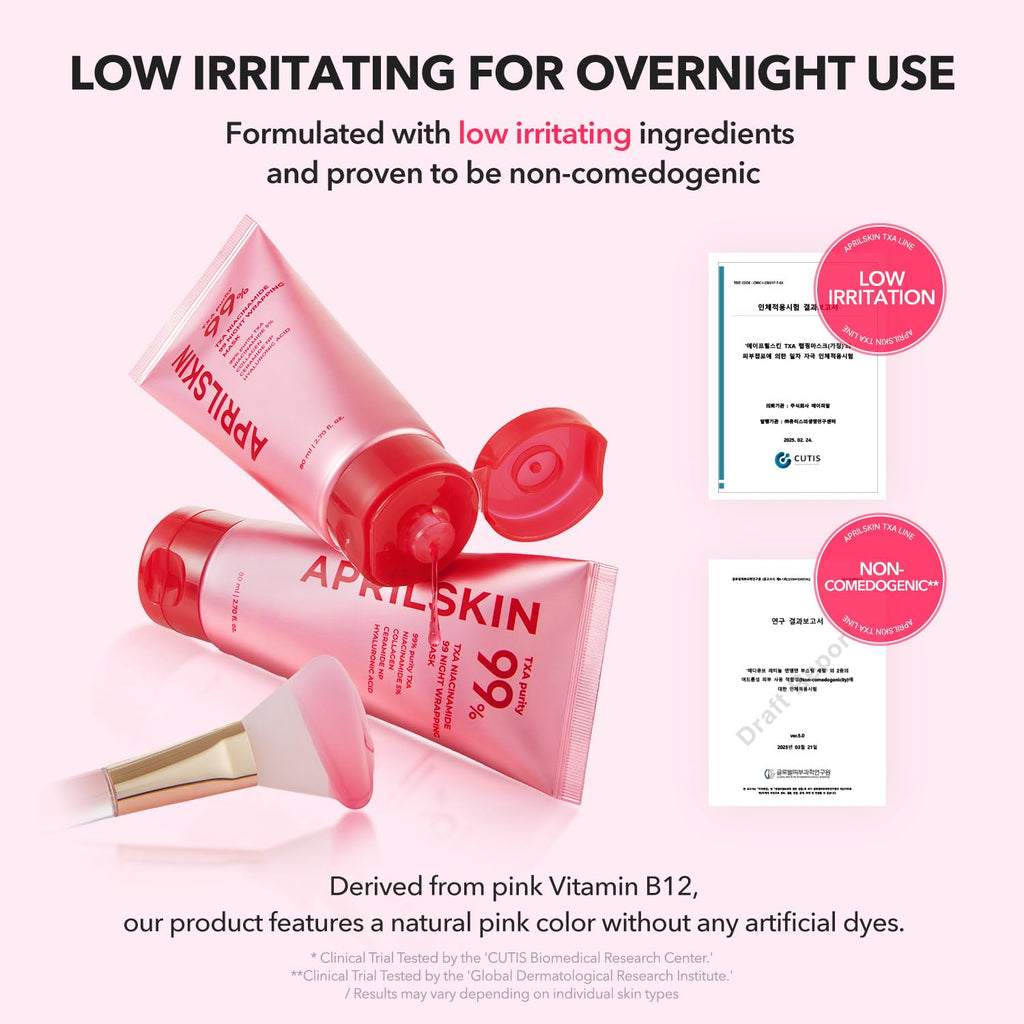 APRILSKIN TXA Niacinamide 99 Overnight Wrapping Mask | 8-Hour Toning, Firming & Pore Care