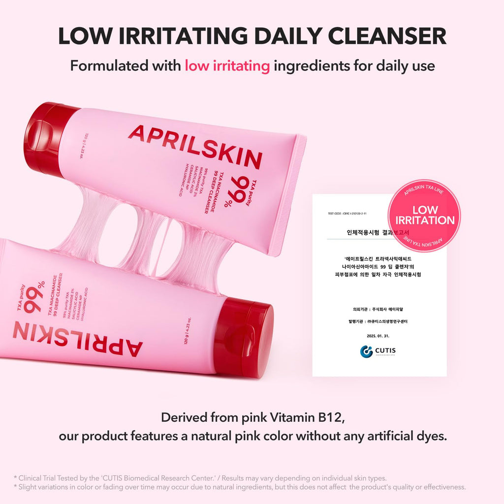 APRILSKIN TXA Niacinamide 99% Pink Bubble Gum Deep Cleanser | Pore & Blackhead Care | 4.23 fl oz