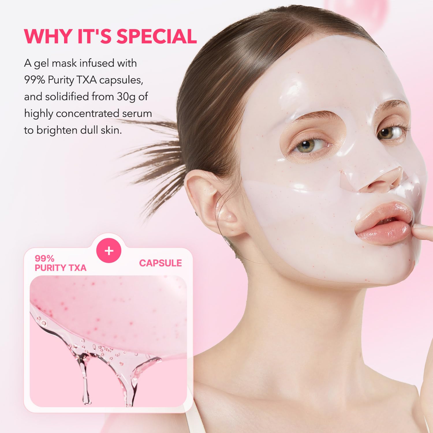 APRILSKIN TXA Pink Capsule Gel Mask | Overnight Glow with 99% TXA for Uneven Tone, Hydration & Radiance