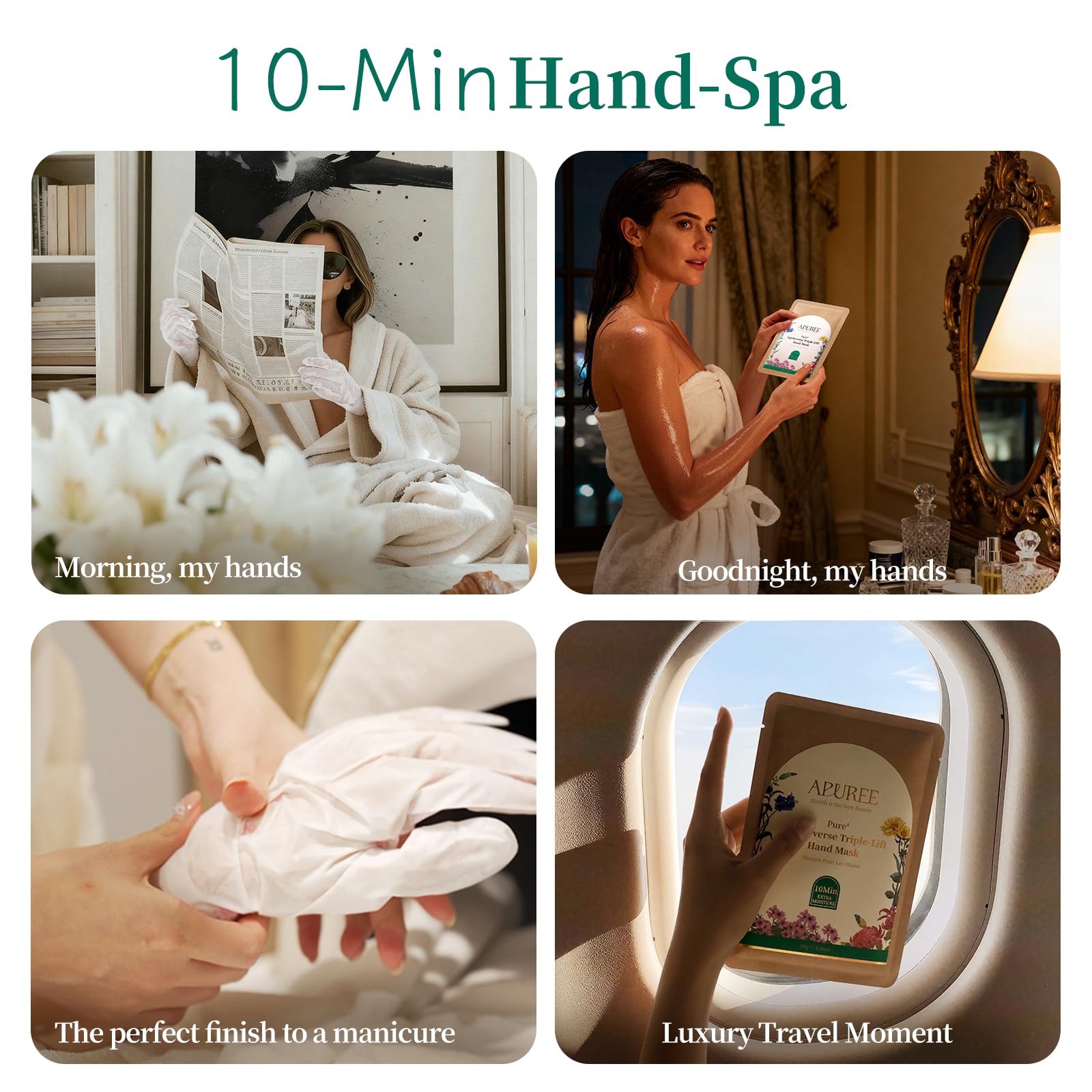 APUREE Anti Aging Hand Mask Gloves – 10-Minute Repair & Extra Moisture (5x30g)