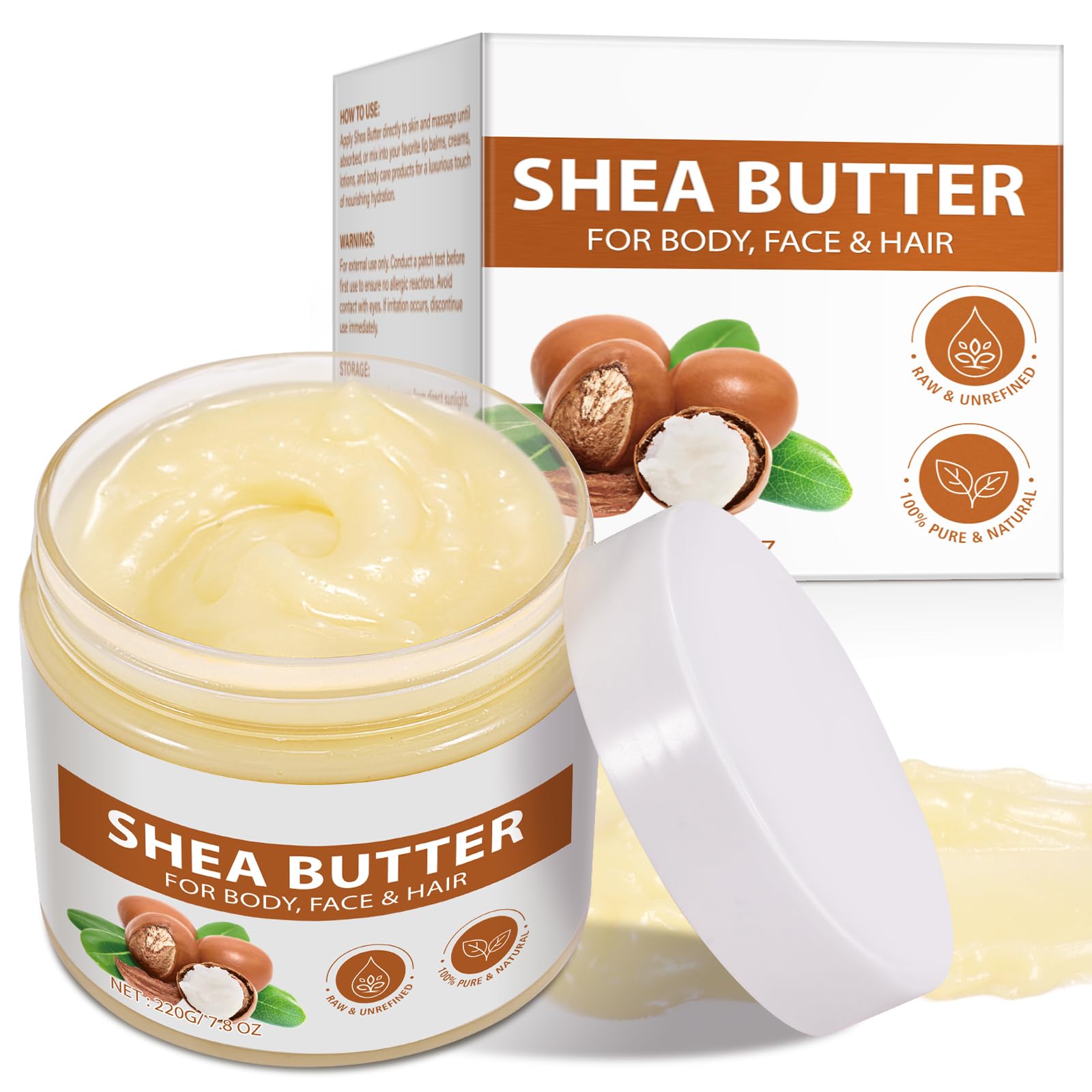 APUUFYQC Shea Butter Hand Cream – Raw Organic, Unrefined, Ultra Hydration (7.8 oz)