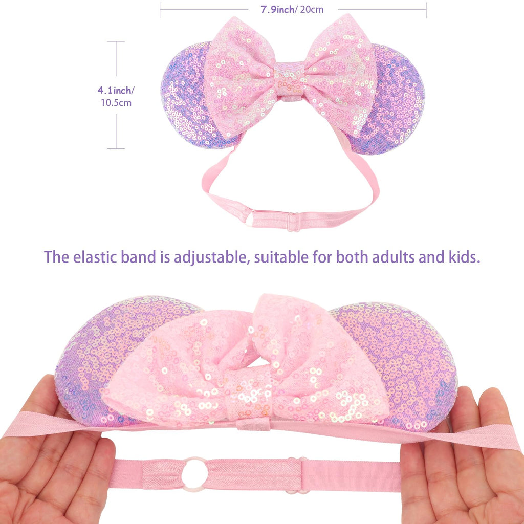 AQOKKA Mouse Ears Headband with Bow – Minnie Ears Cosplay Accessory for Women
