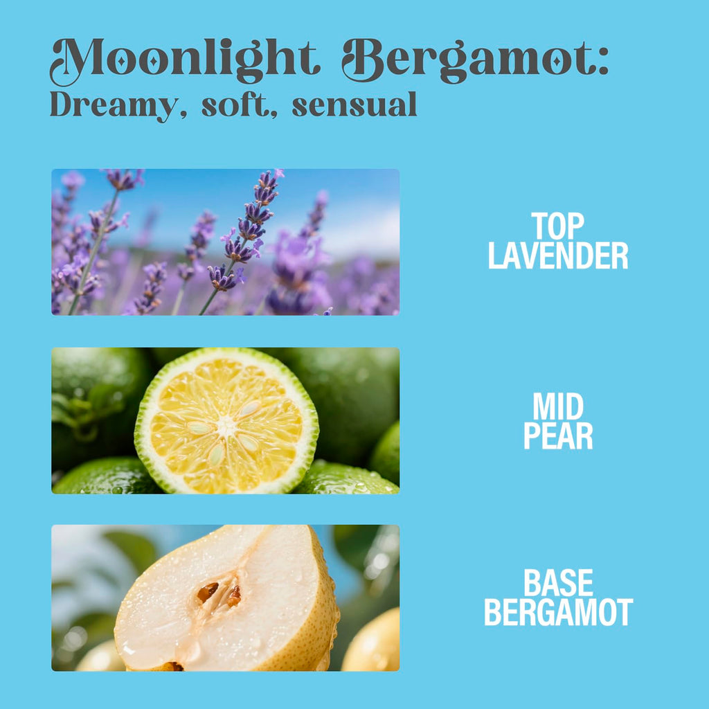 AQUA BLANCE Moonlight Bergamot Body Spray for Women | Diamond-Embellished Fragrance Mist 3.4 fl oz