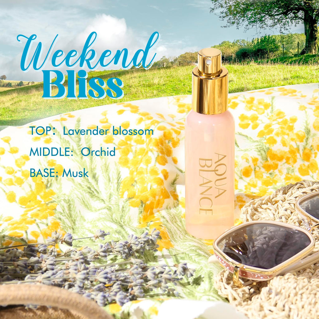 AQUA BLANCE Body Spray Set — 3 Travel-Size Scents (60ml each) Vanilla Woodland, Weekend Bliss, Floating Dreams