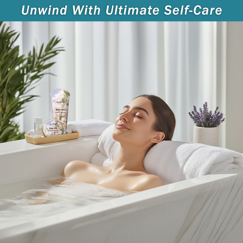 Aqua Elegante Spa Baskets for Women – Jasmine & Lavender Luxury Bath Set
