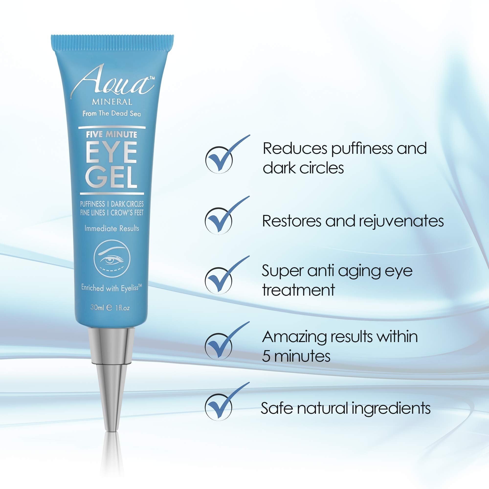 Aqua Mineral Puffy Eye Gel – Instant Puffiness Reduction & Hydration (1 oz)