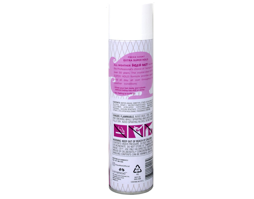 Aqua Net Professional Extra Super Hold Hair Spray 11 oz – Fresh Scent (Pack of 6)