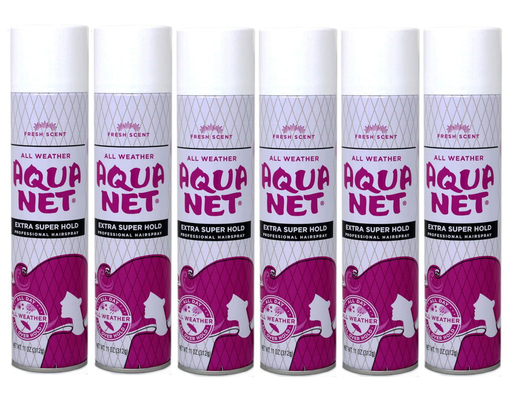 Aqua Net Professional Extra Super Hold Hair Spray 11 oz – Fresh Scent (Pack of 6)
