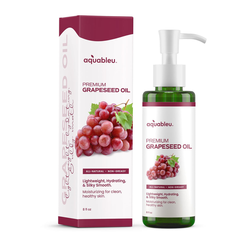 Aquableu Premium Grapeseed Oil – 100% Pure, Cold-Pressed, Hydrating (8 oz)