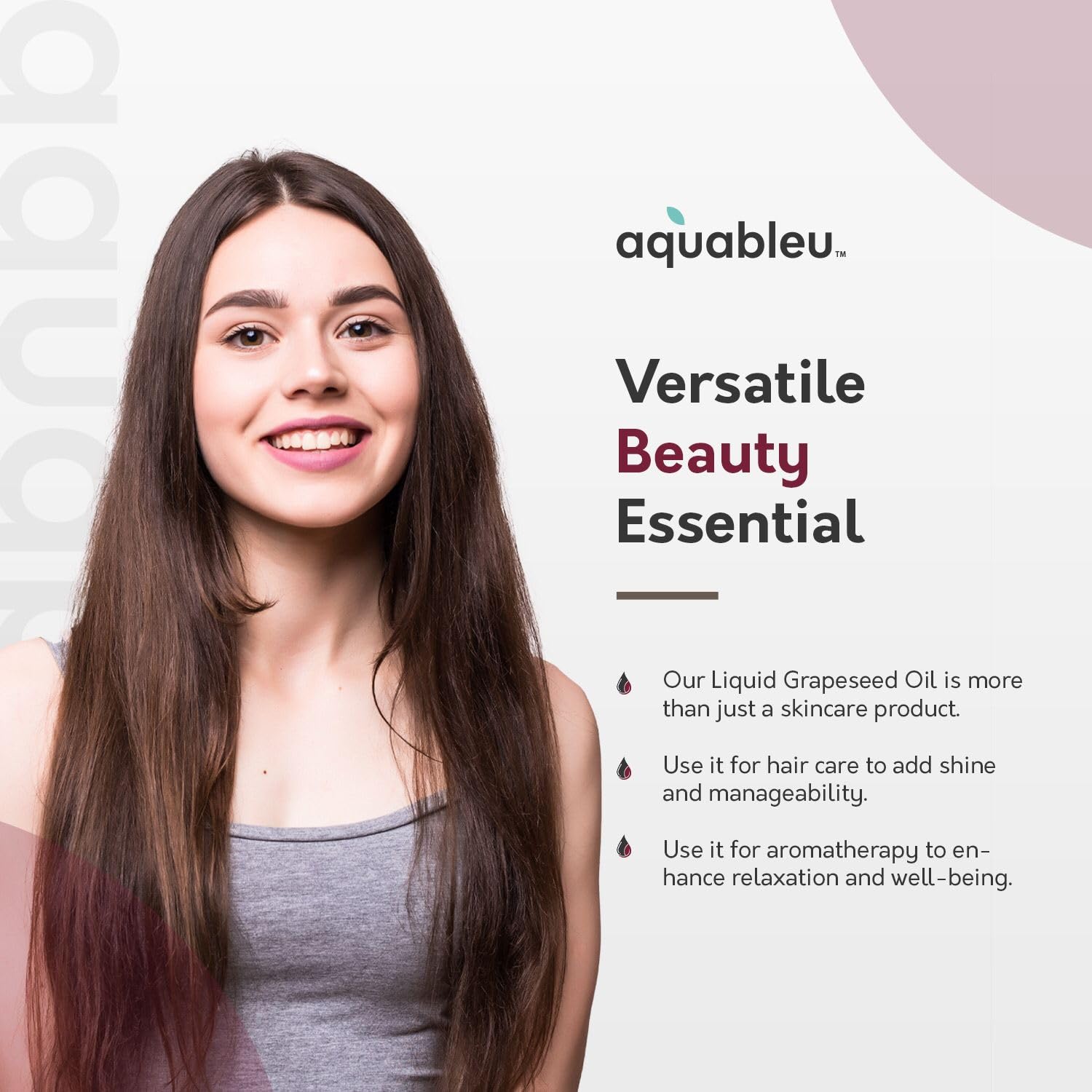 Aquableu Premium Grapeseed Oil – 100% Pure, Cold-Pressed, Hydrating (8 oz)
