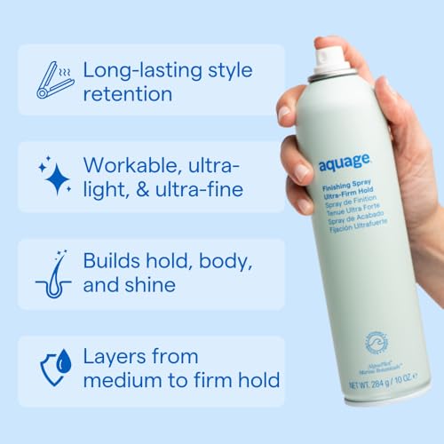 AQUAGE Finishing Spray – Firm Hold Hairspray, Humidity-Resistant, High Shine, 10 oz