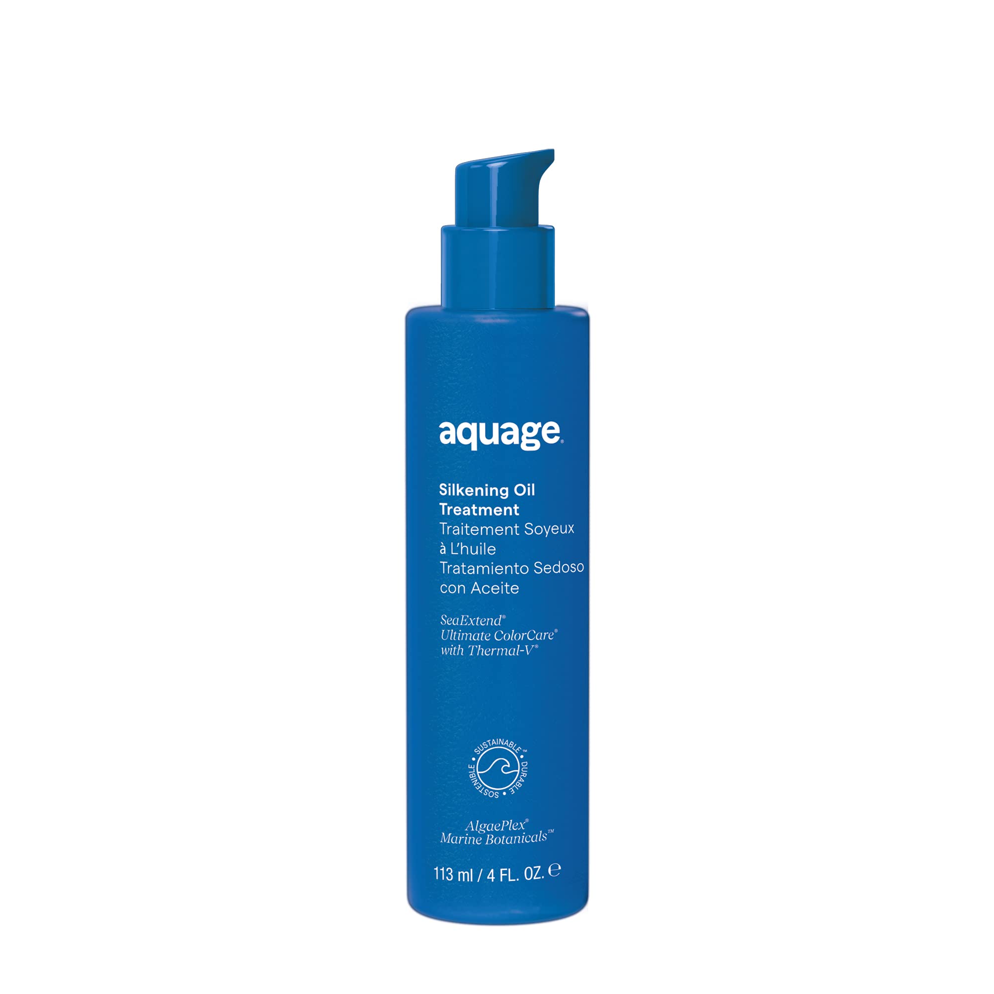 AQUAGE SeaExtend Silkening Oil Treatment – Ultra-Light, Colorless Finish, 4 oz