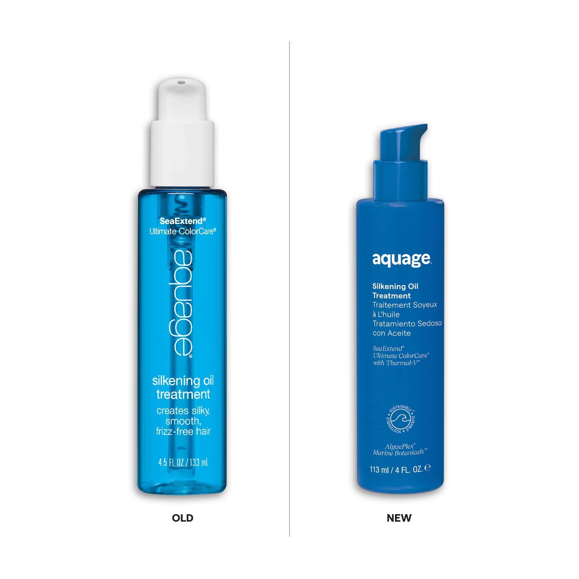 AQUAGE SeaExtend Silkening Oil Treatment – Ultra-Light, Colorless Finish, 4 oz