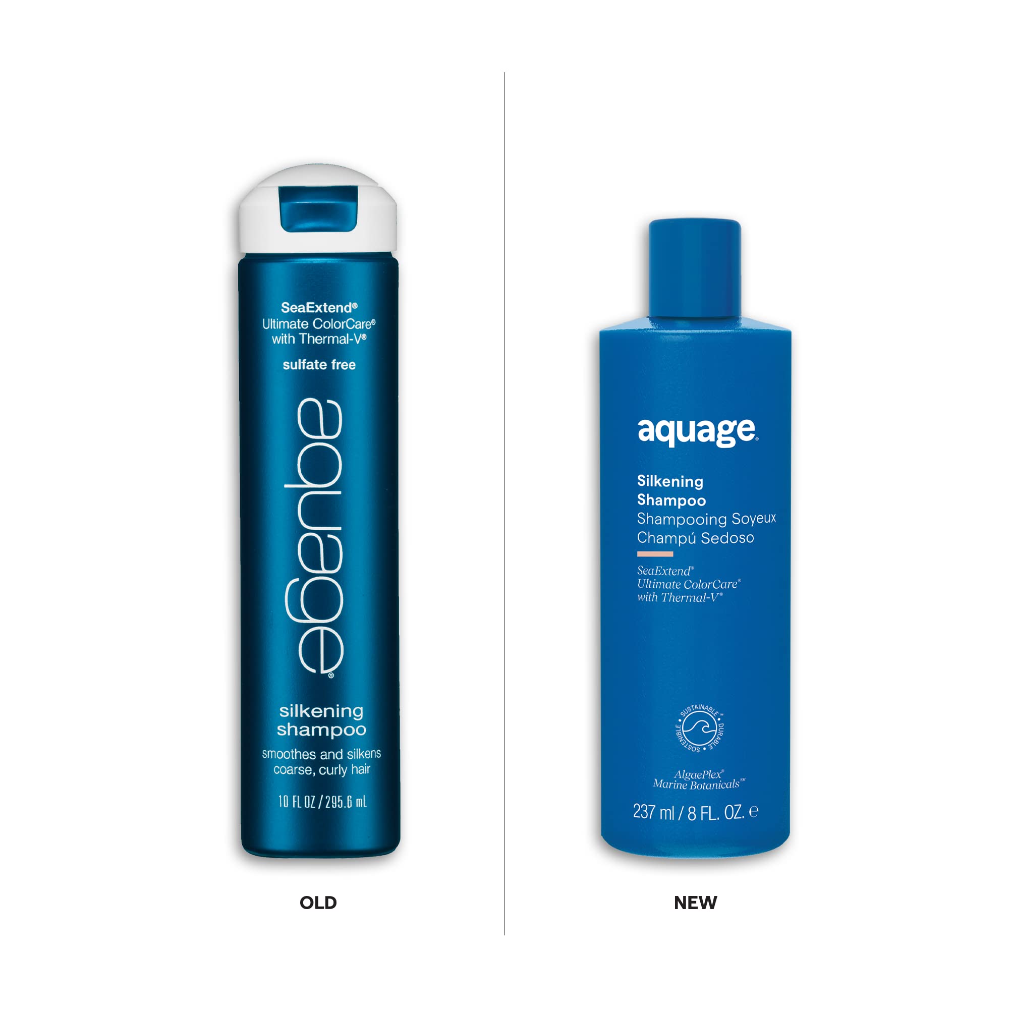 Aquage SeaExtend Silkening Shampoo – Smooths Coarse & Curly Hair, 8 oz