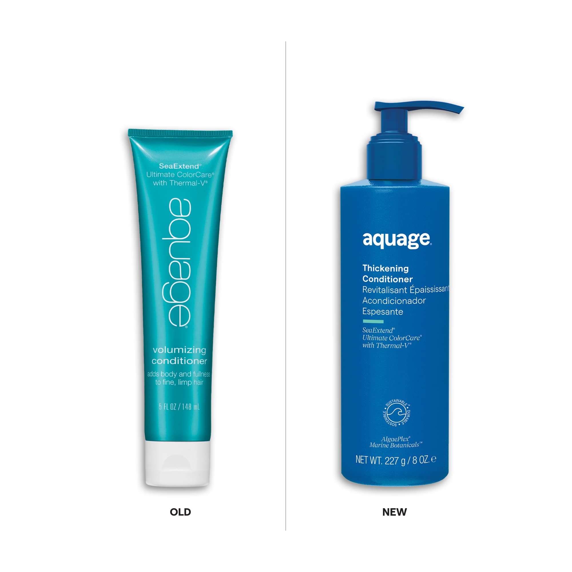 AQUAGE SeaExtend Thickening Conditioner | Thermal-V Technology for Volume, Shine & Frizz-Free Hair (8 oz)