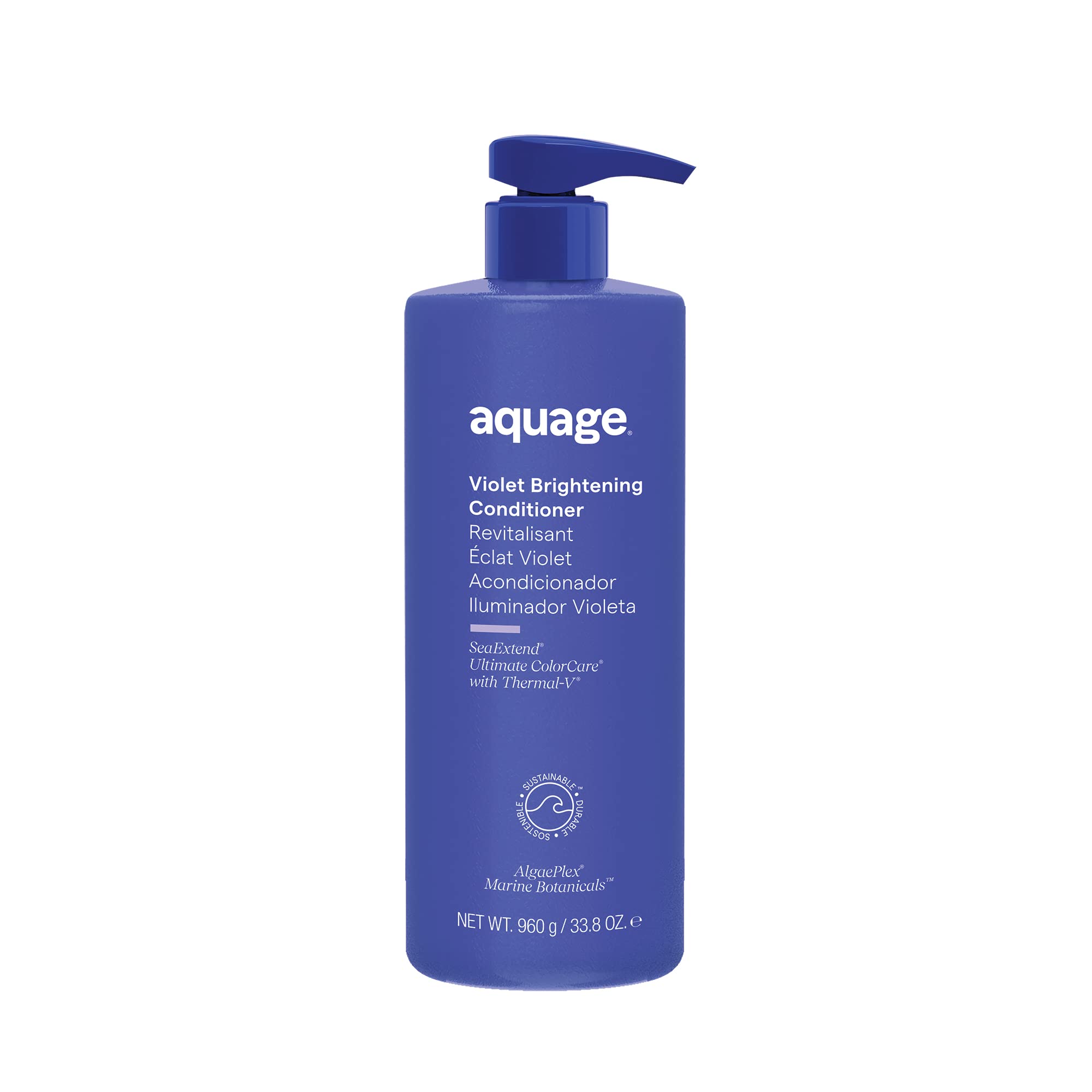 Aquage Violet Brightening Shampoo for Blonde & Silver Hair – 33.8 oz