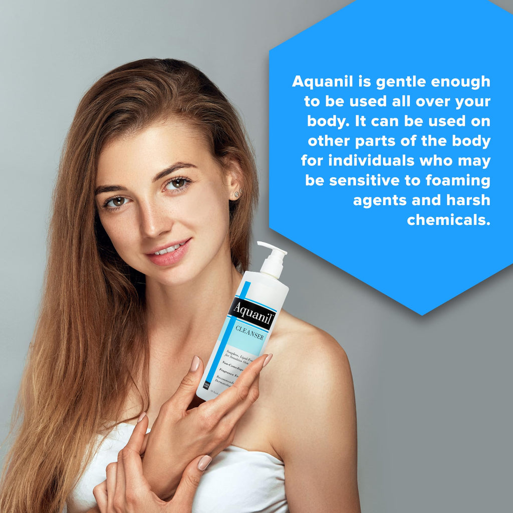 Aquanil Lipid-Free Cleanser for Sensitive Skin | Fragrance-Free, Soap-Free, 3 Pack – 16 oz