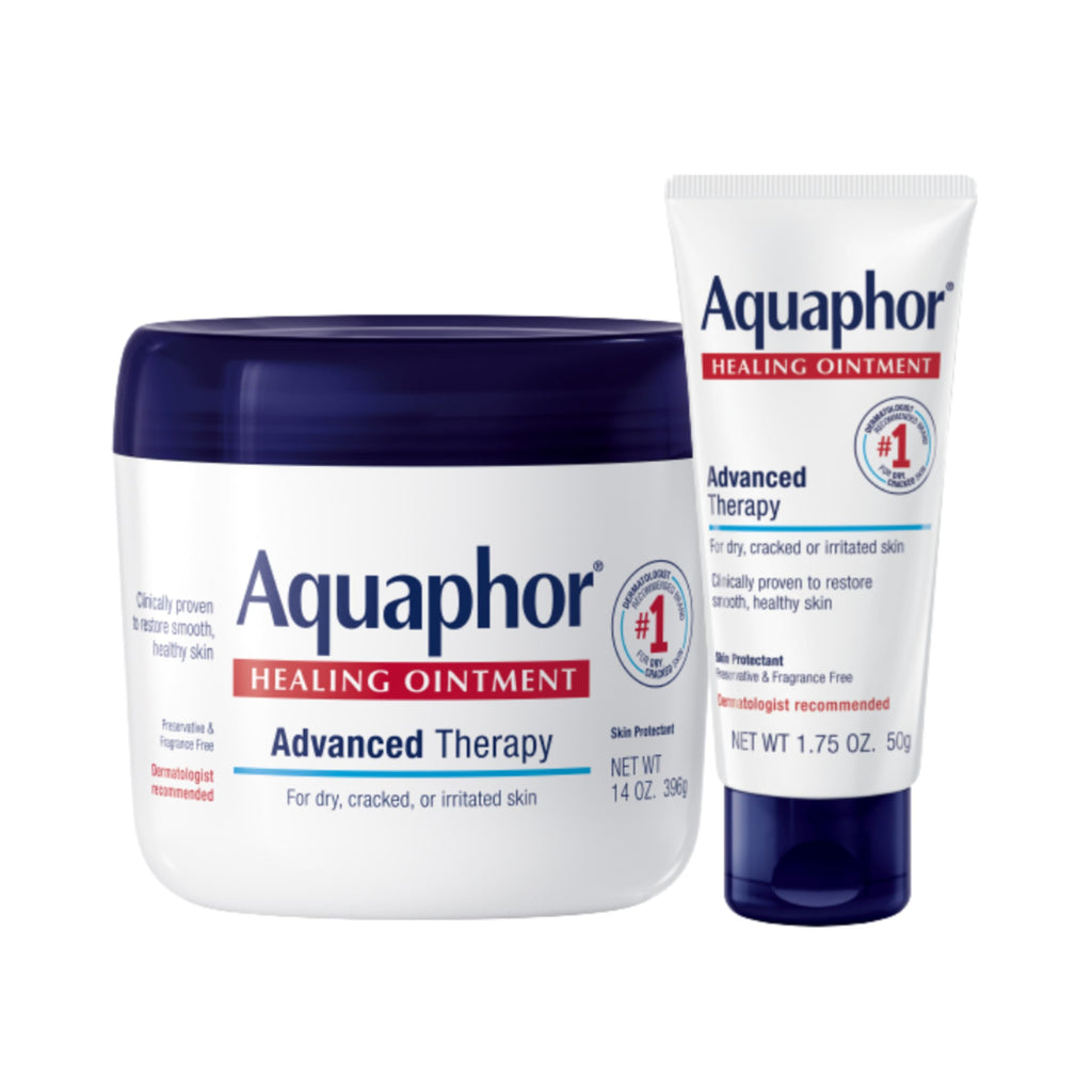 Aquaphor Healing Ointment Advanced Therapy Skin Protectant – 14 oz Jar + 1.75 oz Tube