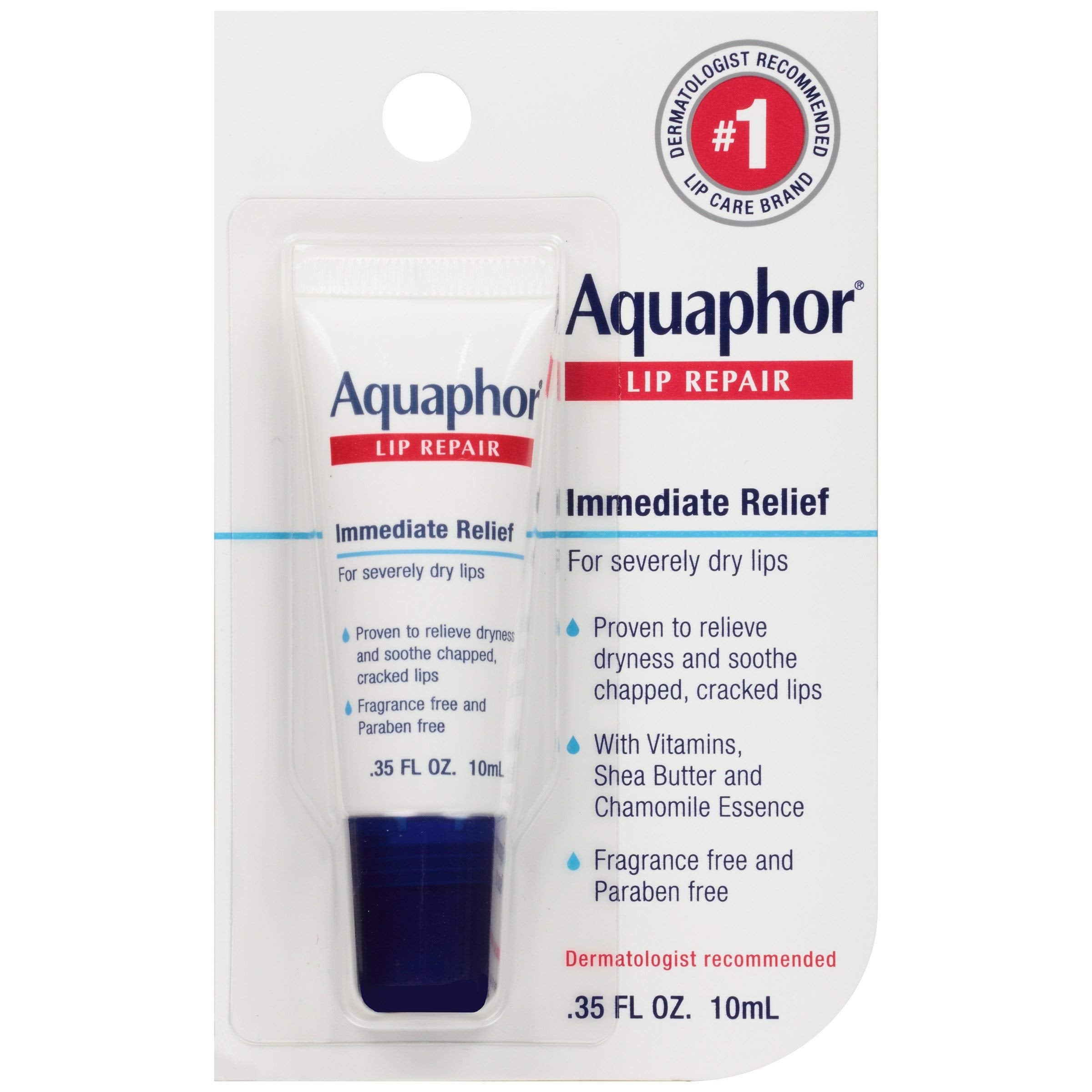 Aquaphor Lip Repair 0.35 oz (Pack of 4) | Fragrance-Free Hydrating Lip Balm