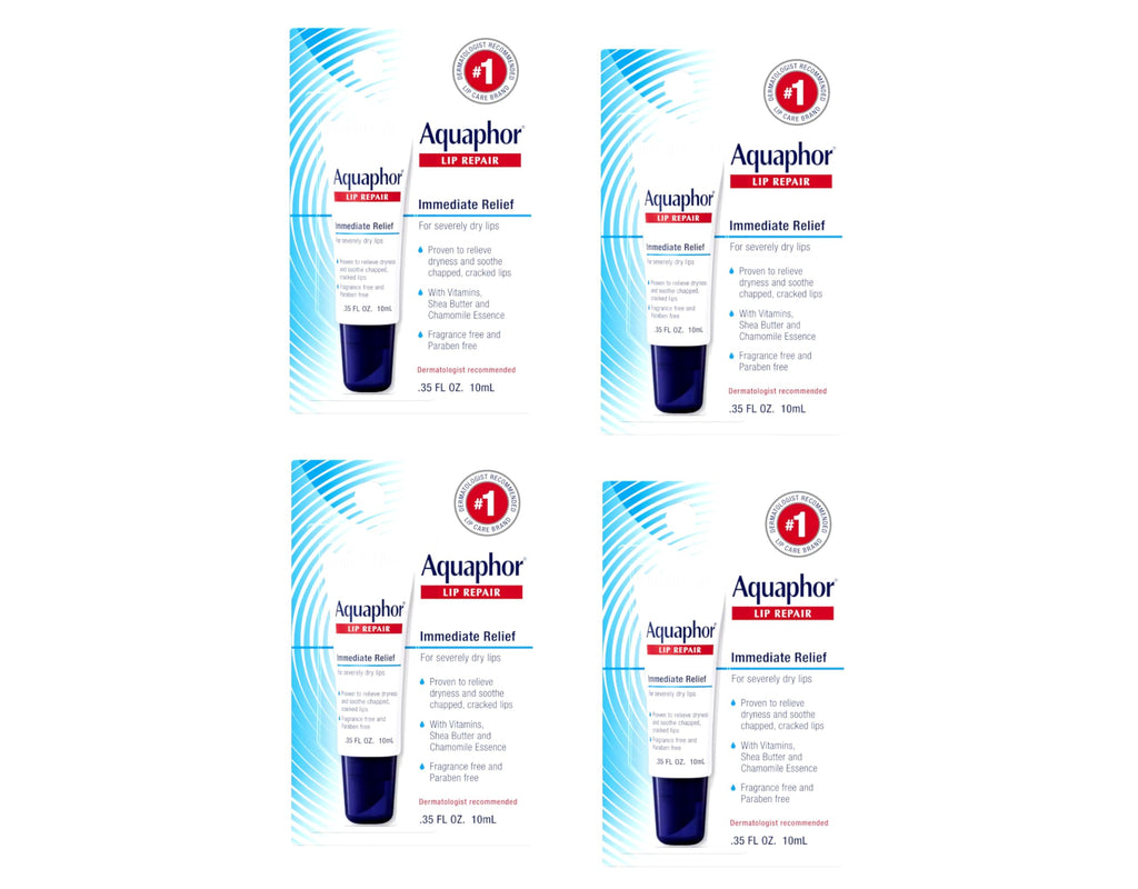 Aquaphor Lip Repair Ointment - Long-Lasting Moisture for Dry Lips | 4-Pack