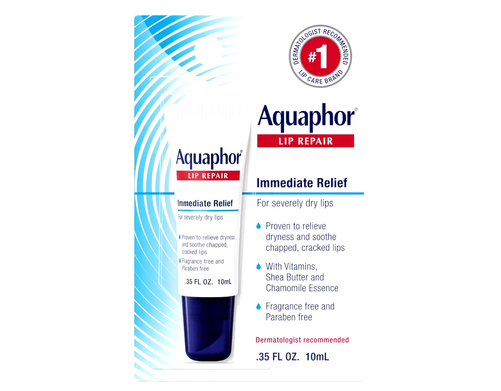 Aquaphor Lip Repair Ointment - Long-Lasting Moisture for Dry Lips | 4-Pack
