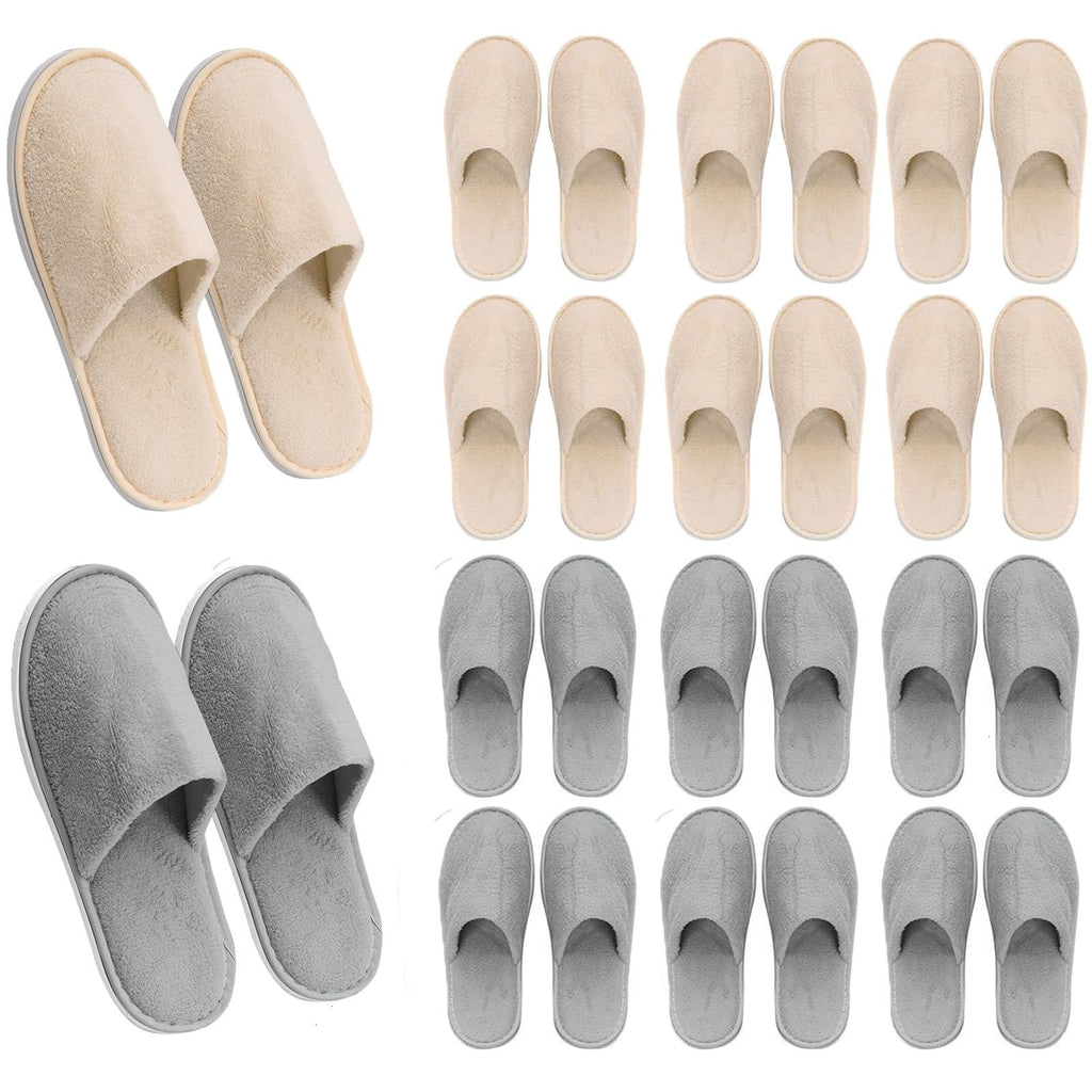 AQUEENLY Guest Slippers – Washable, Non-Slip Indoor Slippers (12 Pack)