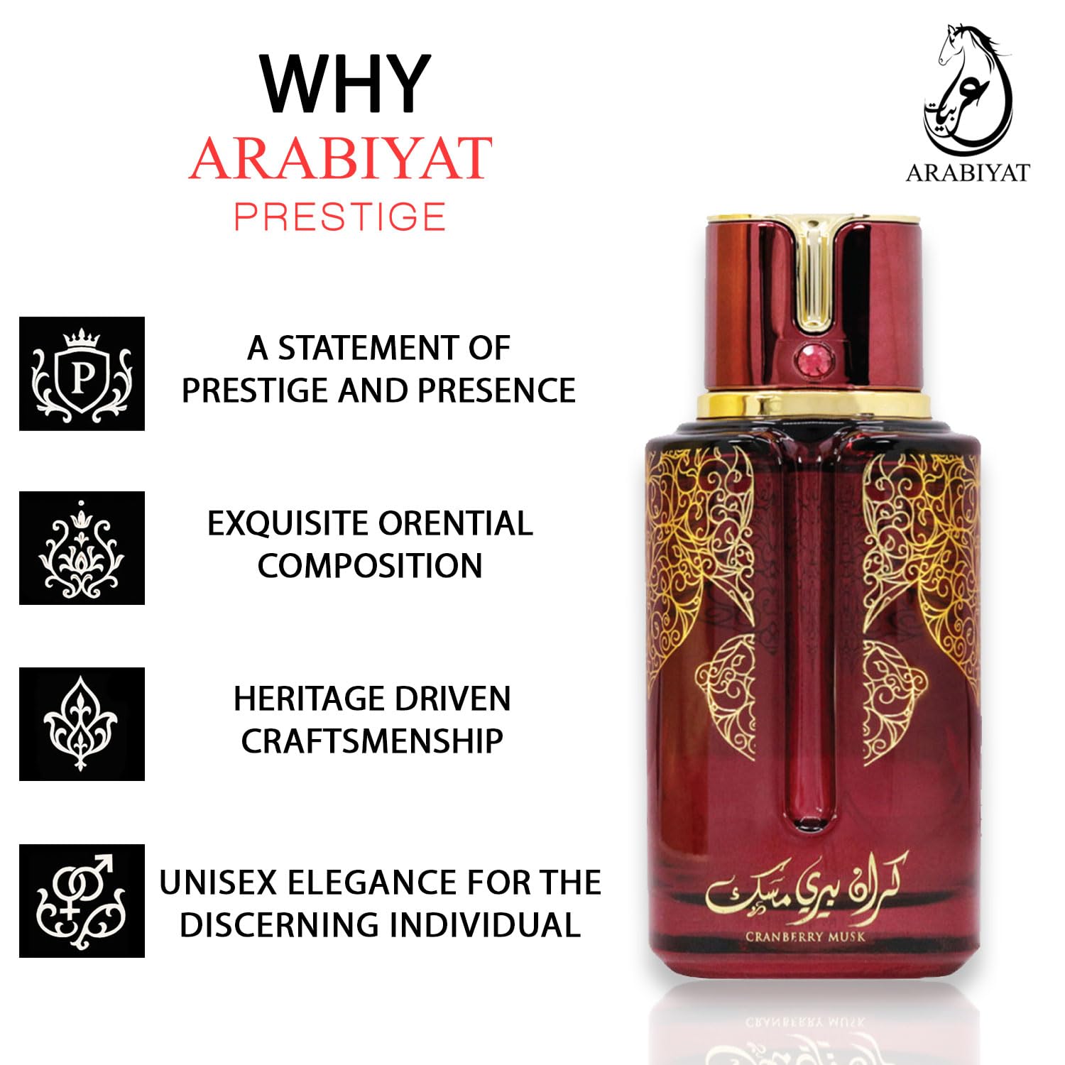 ARABIYAT Prestige Cranberry EDP – Unisex Fragrance, 3.4 fl oz