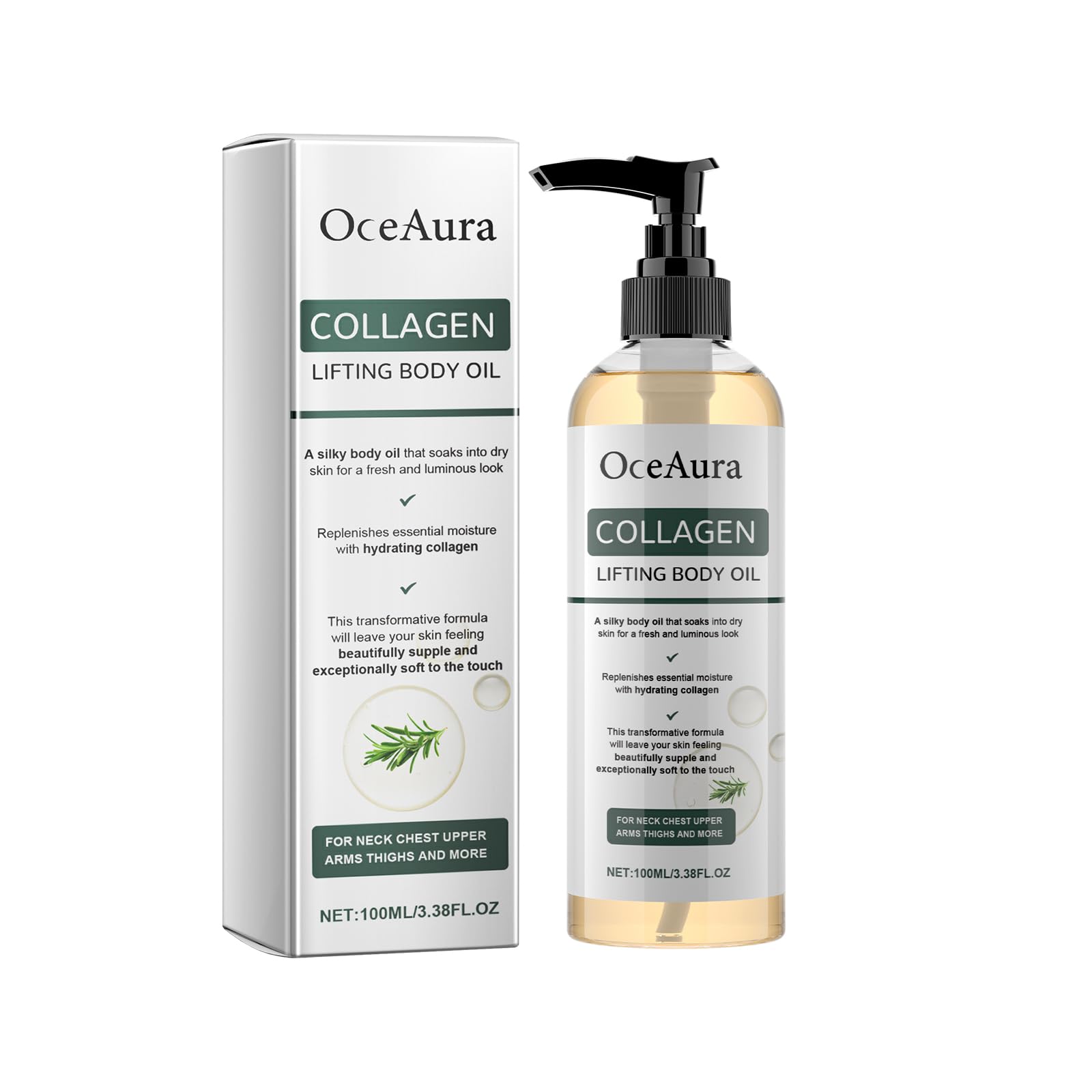 ARANYA Collagen Lifting Body Oil — Hydrating Silk Texture for Neck, Chest, Arms, and Thighs | 3.38 fl oz