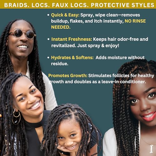 ARAVENEL Quick Clean Hair Mist – All-Natural, No-Rinse Formula (8oz) for Buildup, Odor & Itch