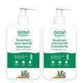 Aravi Organic Rosemary Anti Hairfall & Hair Growth Shampoo & Conditioner Combo | Sulphate-Free | For Dry & Frizzy Hair | 200ml Each