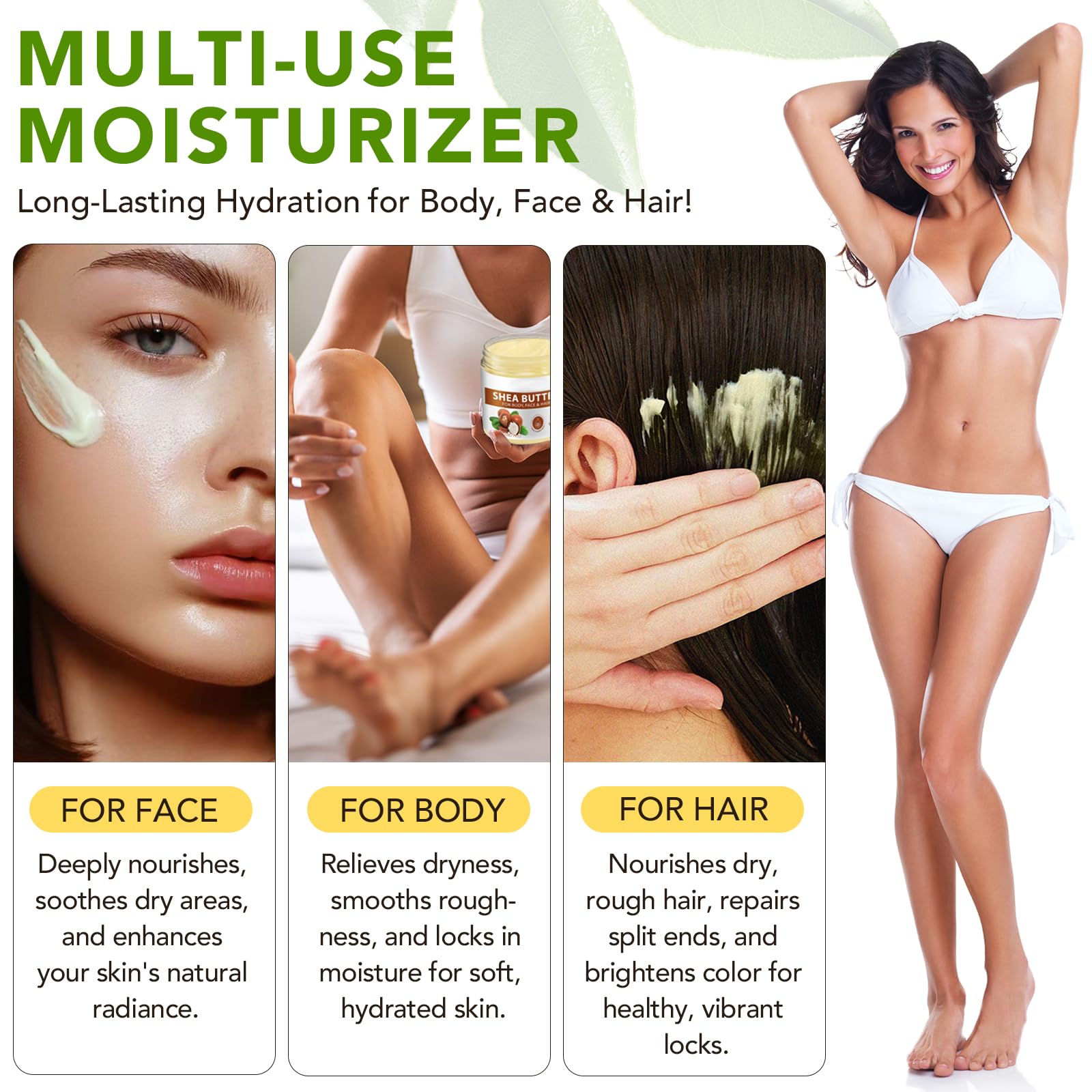 A r b c r n Raw Organic Shea Butter - 2 Pack | Unrefined Moisturizer for Dry Skin & Hair (15.6 oz)