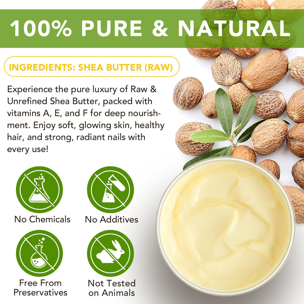 A r b c r n Raw Organic Shea Butter - 2 Pack | Unrefined Moisturizer for Dry Skin & Hair (15.6 oz)