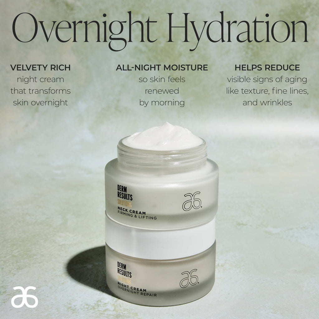 Arbonne DermResults Night Cream – Overnight Hydration with Tri-Lipid Complex (1.7 oz / 50 ml)