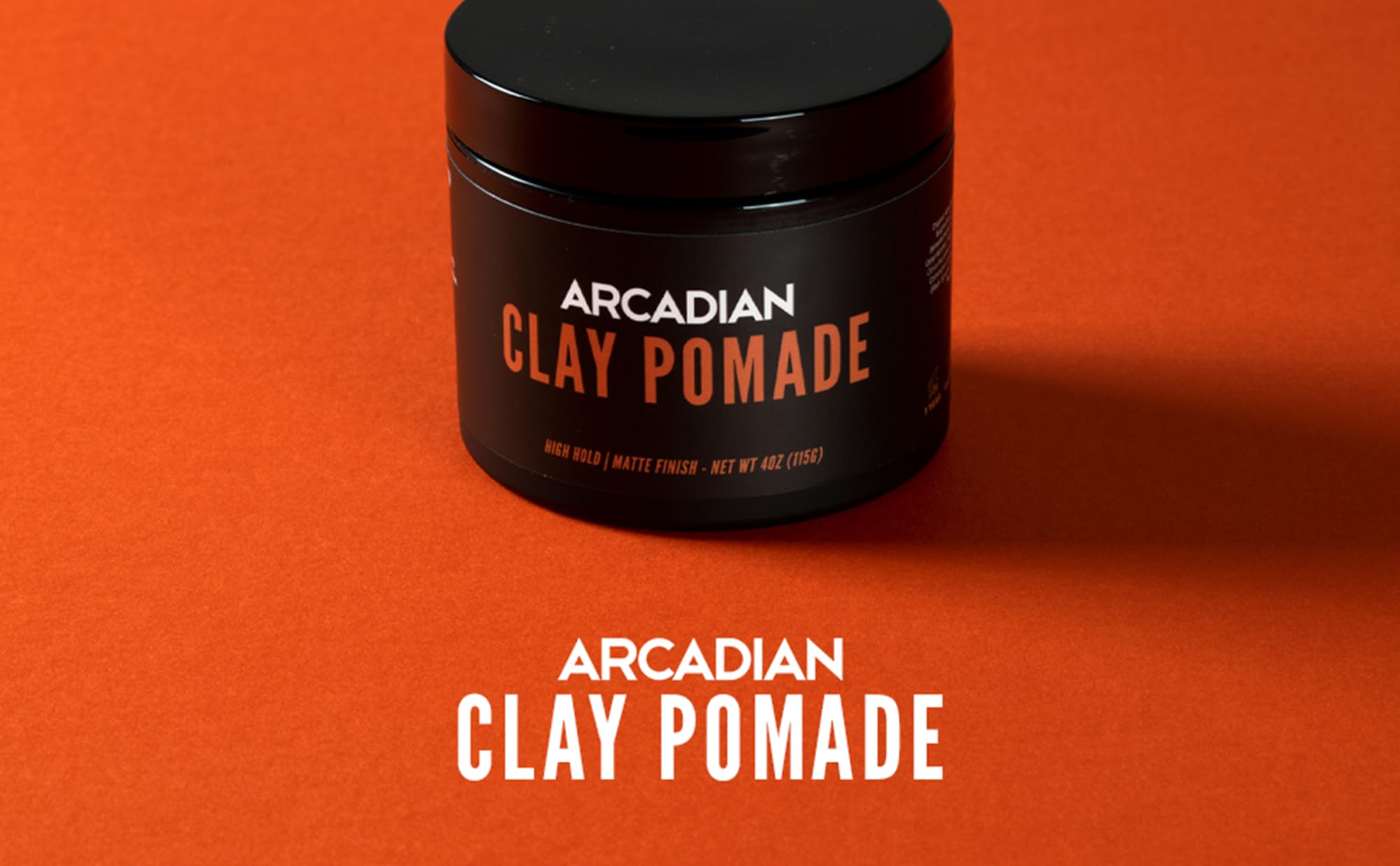 Arcadian Grooming Clay Pomade for Men – Vegan Matte Finish, Strong Hold, 4oz