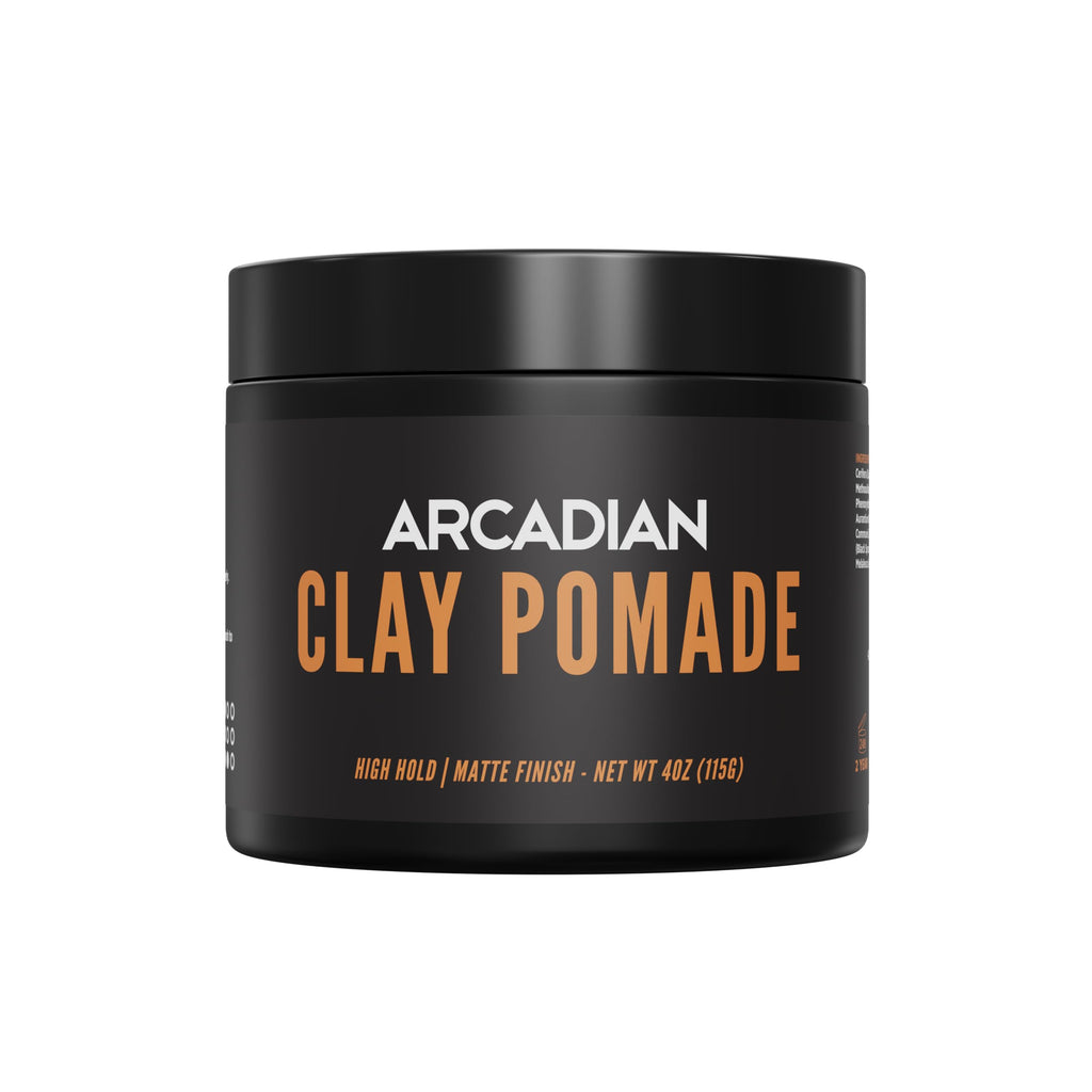 Arcadian Grooming Clay Pomade for Men – Vegan Matte Finish, Strong Hold, 4oz
